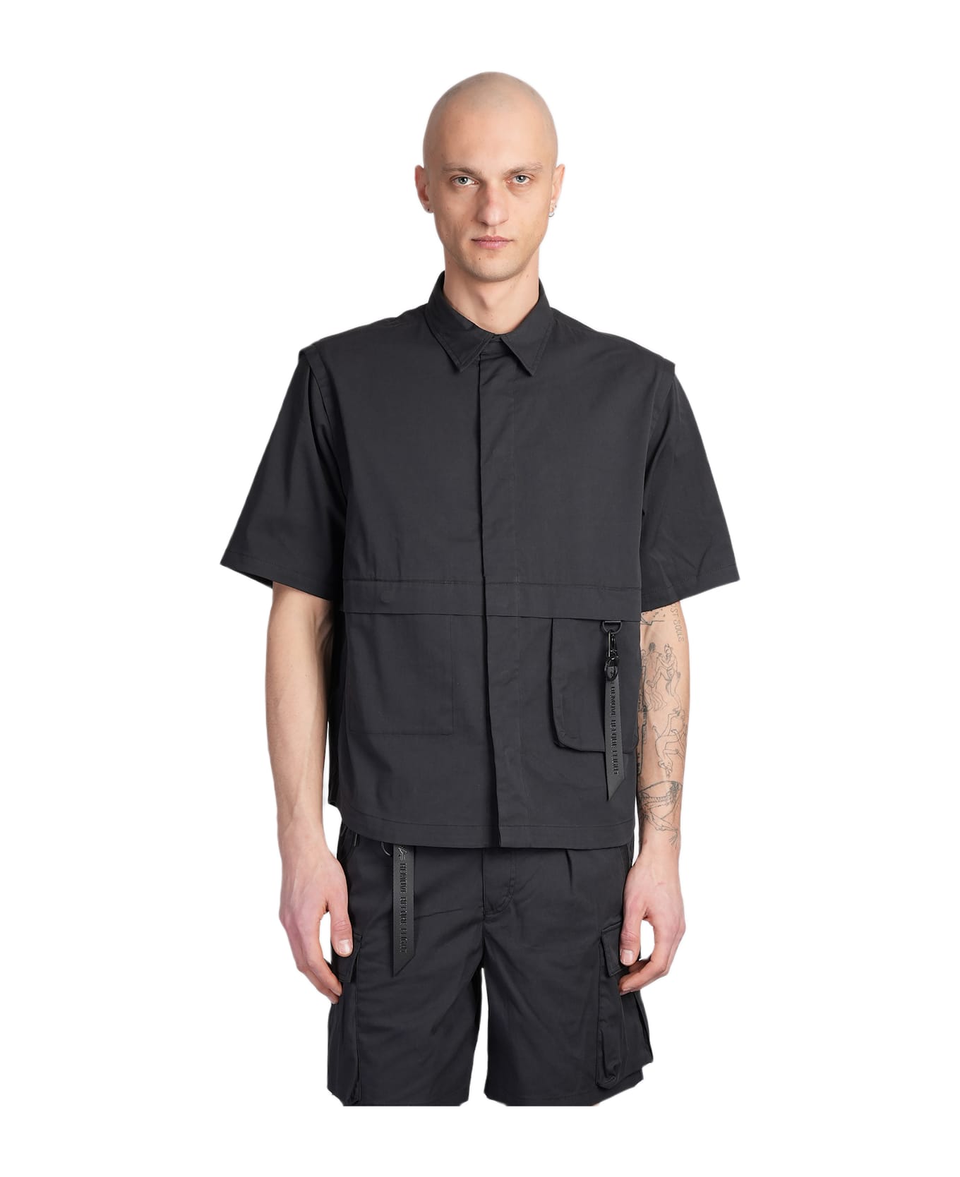 Alpha Industries Utility Shirt Shirt In Black Cotton - black