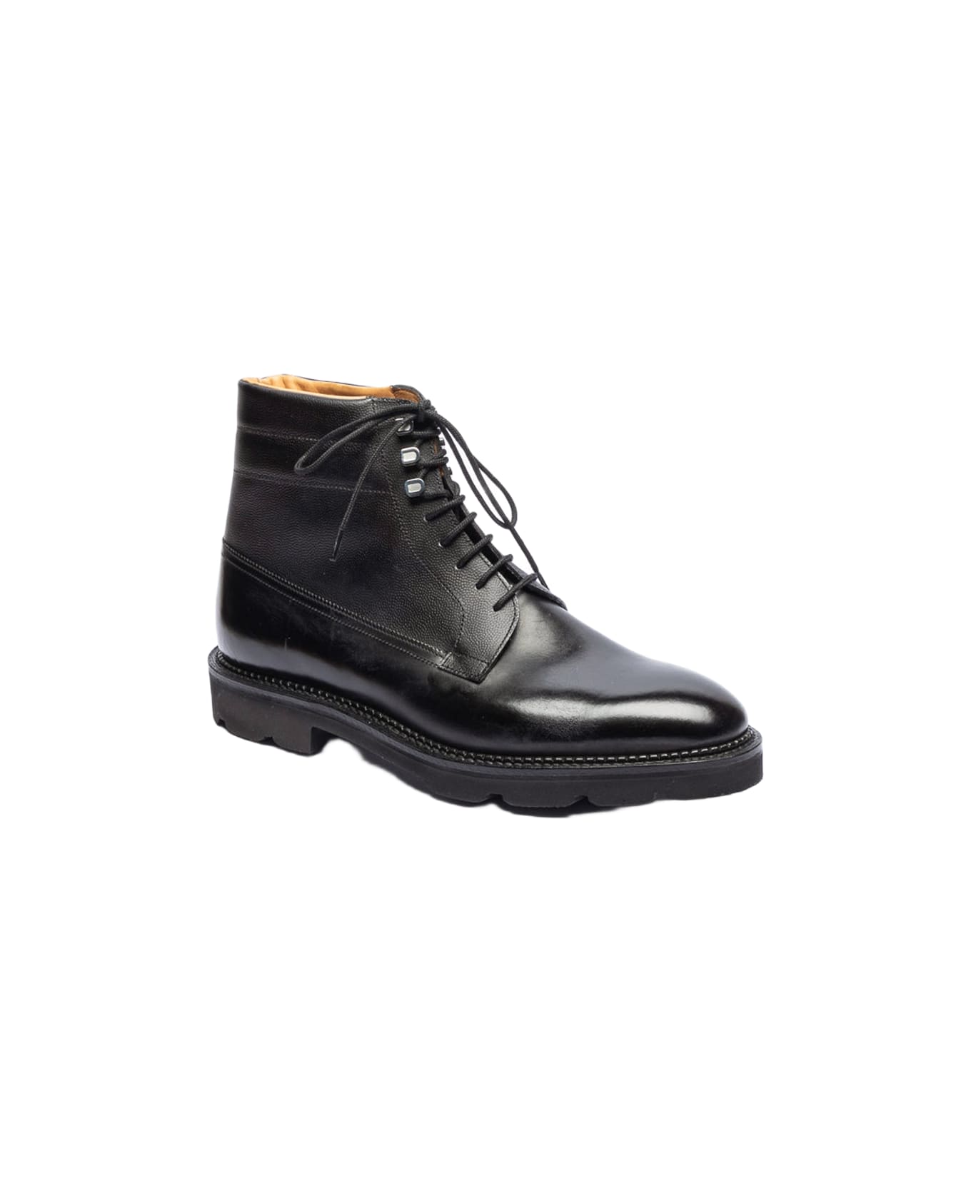 John Lobb Alder Pd Black Museum Caviar Calf Derby Boot - Nero