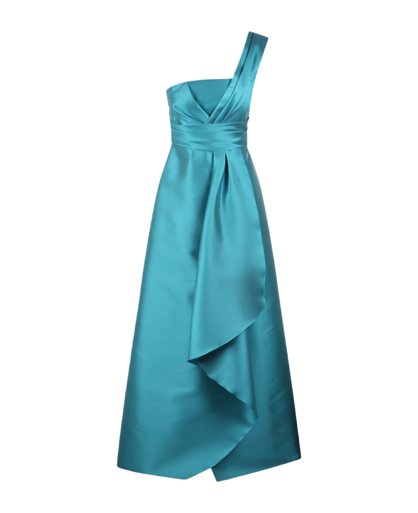 Alberta Ferretti Mikado Long One-shoulder Dress - Blue