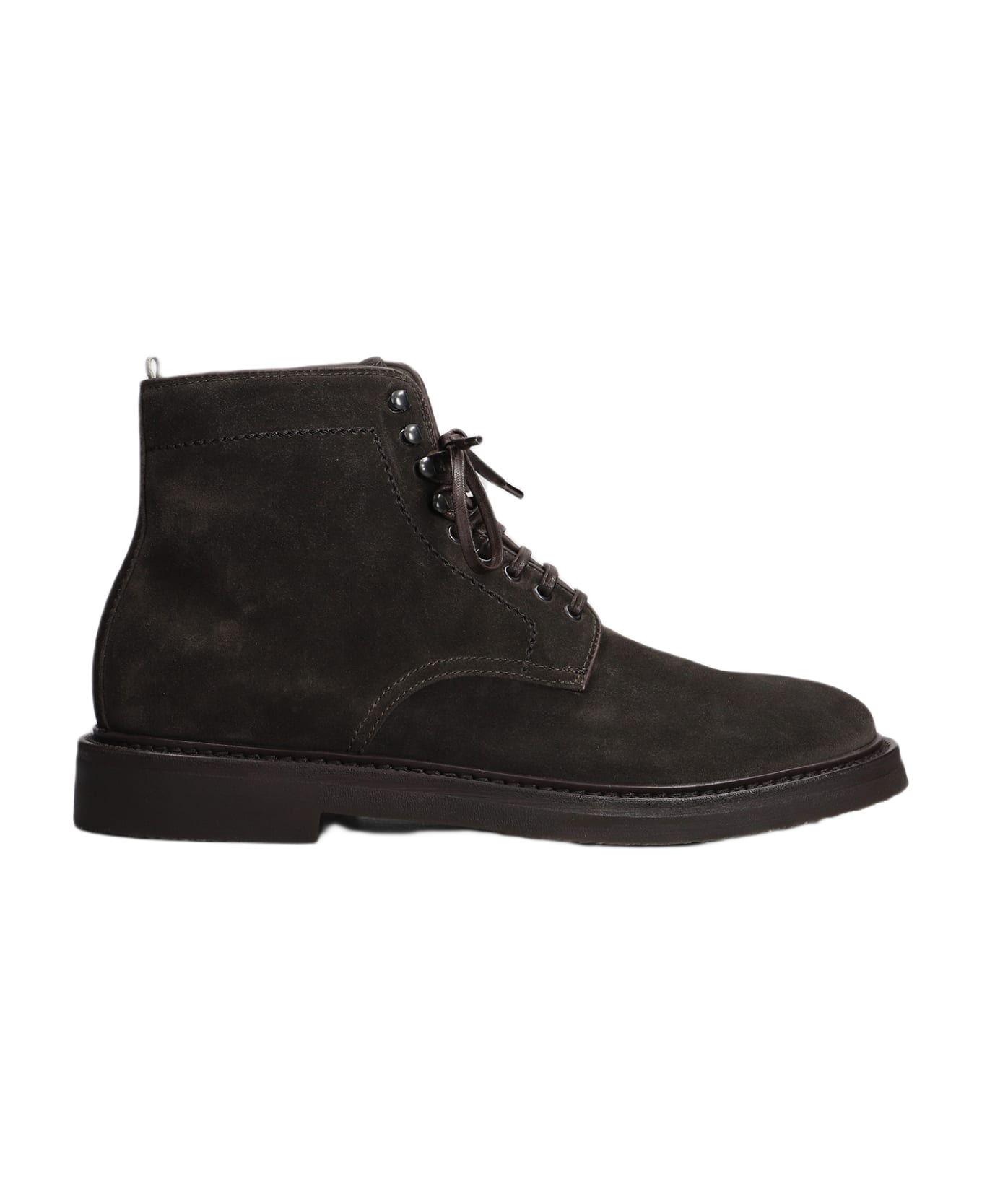 Officine Creative Hopkins Flexi Ankle Boots In Brown Suede - brown