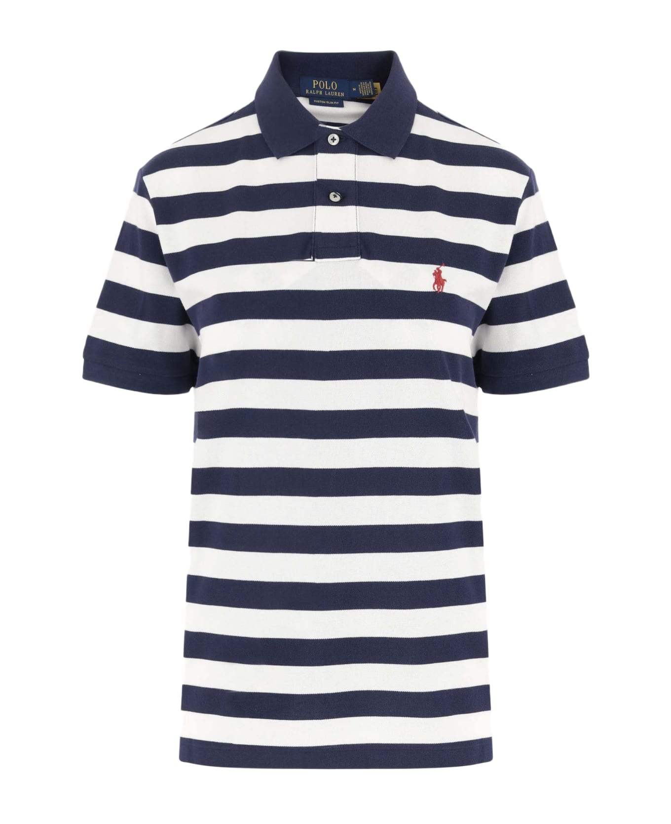 Ralph Lauren Striped Cotton Polo Shirt With Logo - Red