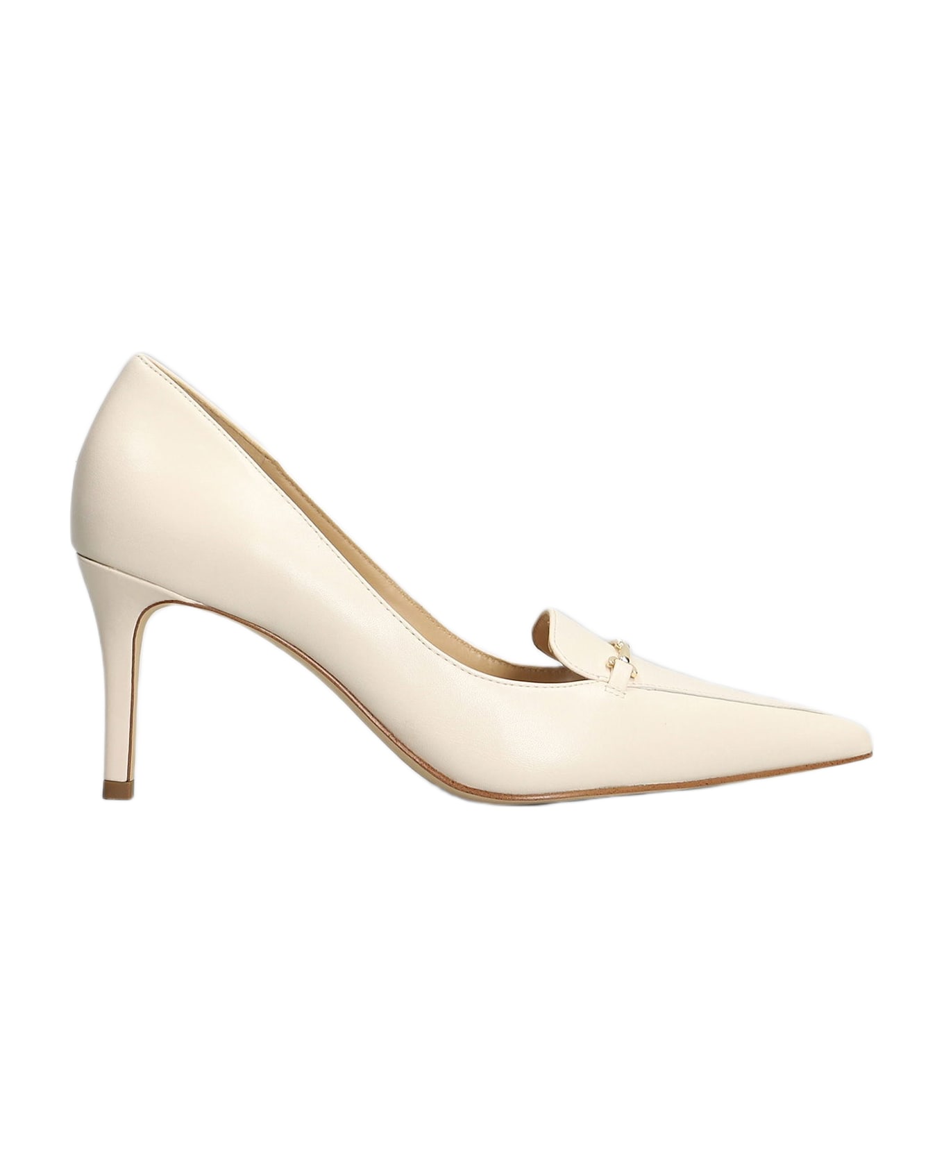 Michael Kors Lena Pump Pumps In Beige Leather - beige