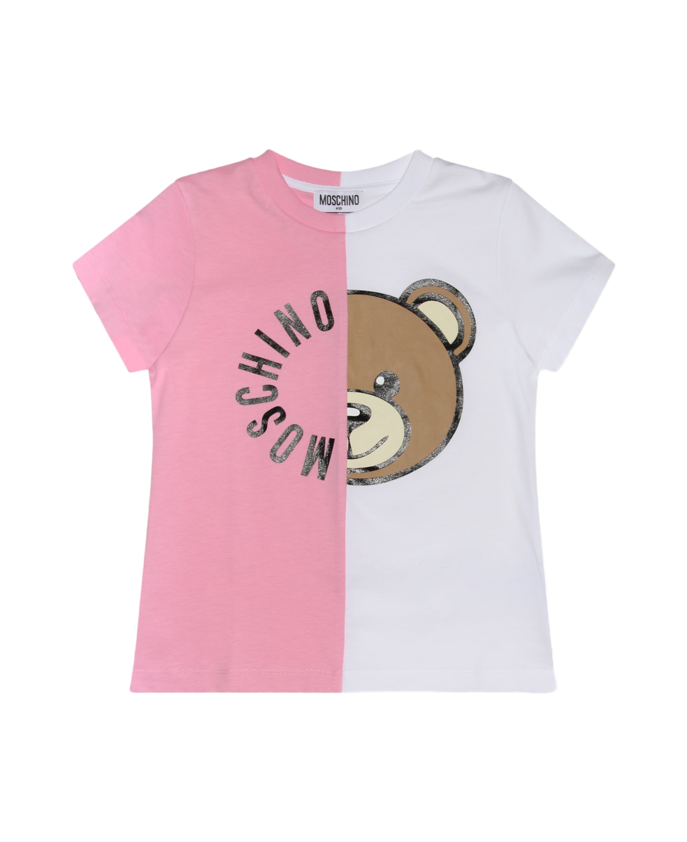 Moschino White And Pink Multicolour Cotton T-shirt - SWET PINK Tシャツ＆ポロシャツ