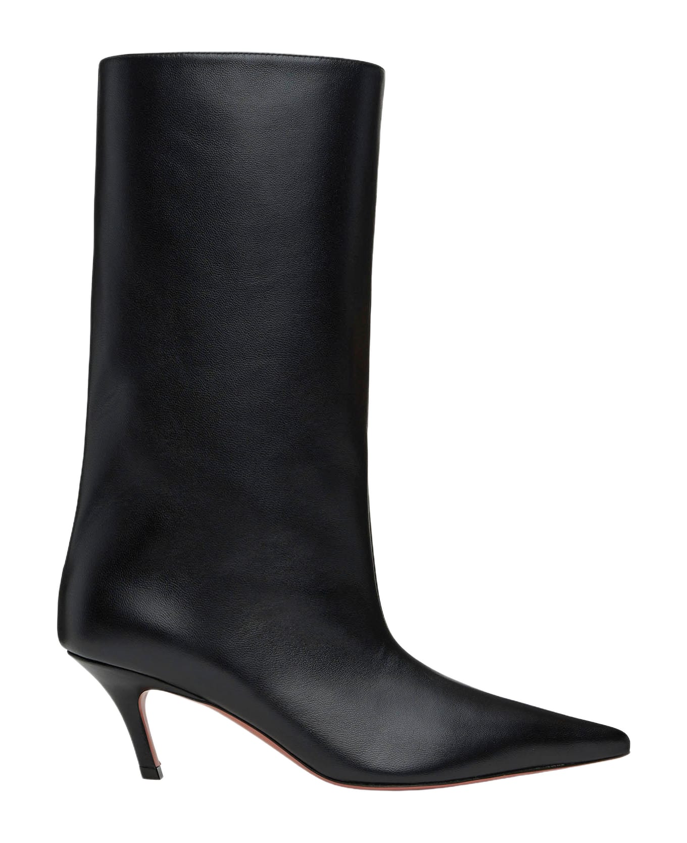 Amina Muaddi Fiona Nappa Leather Boots - Black