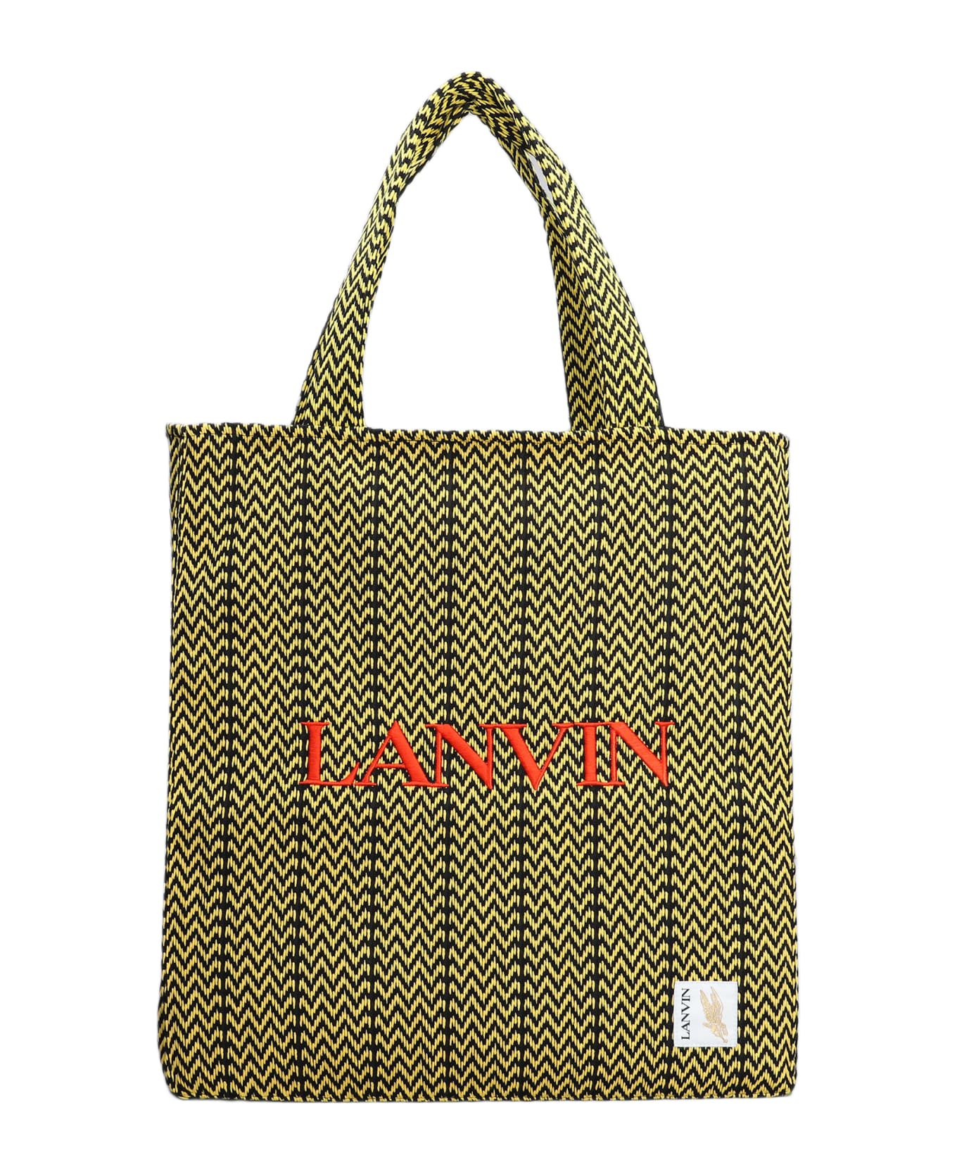 Lanvin Embroidered Canvas Lanvin X Future Curb Shopping Bag - BLACKCORN