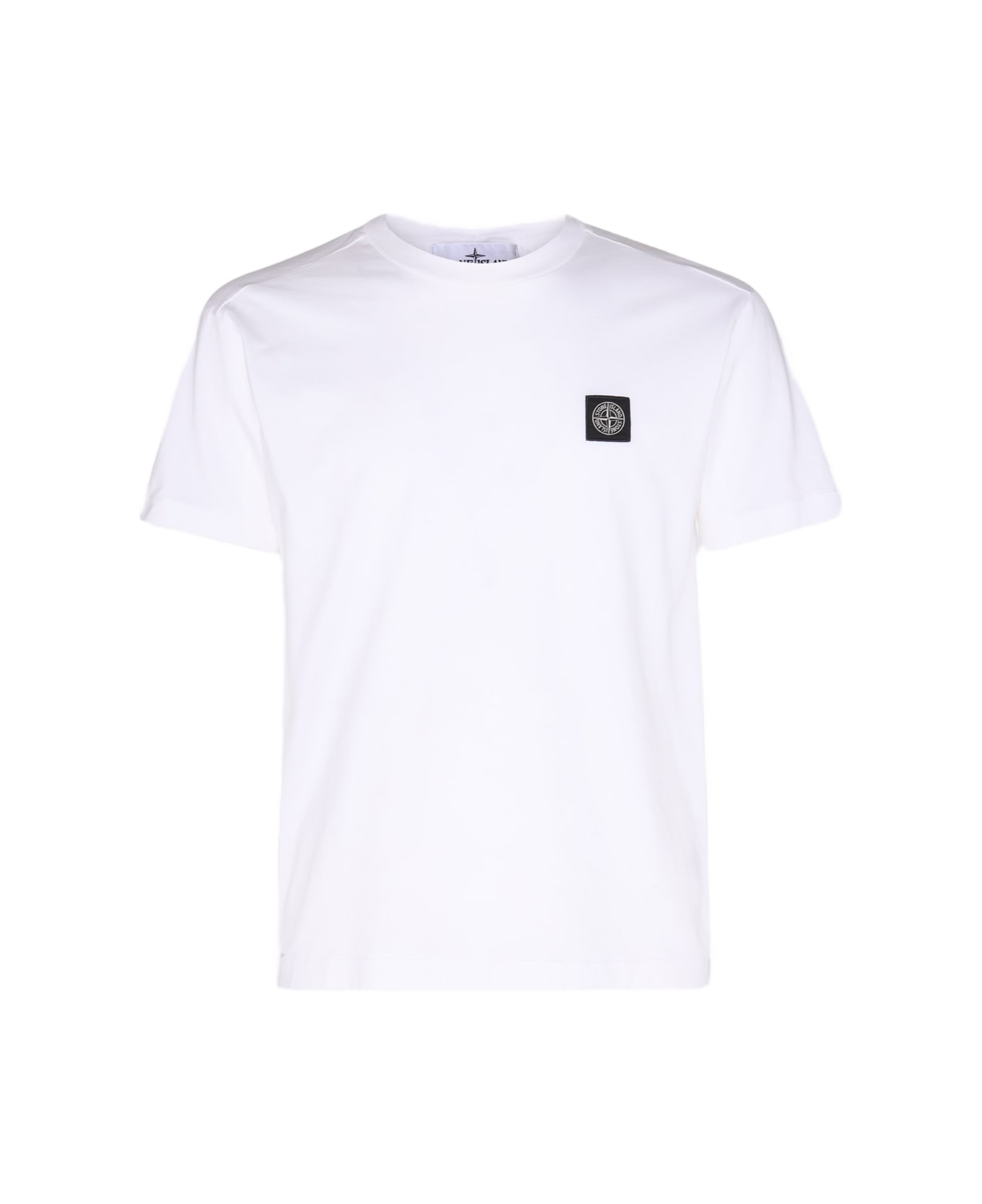 Stone Island White Cotton T-shirt - WHITE