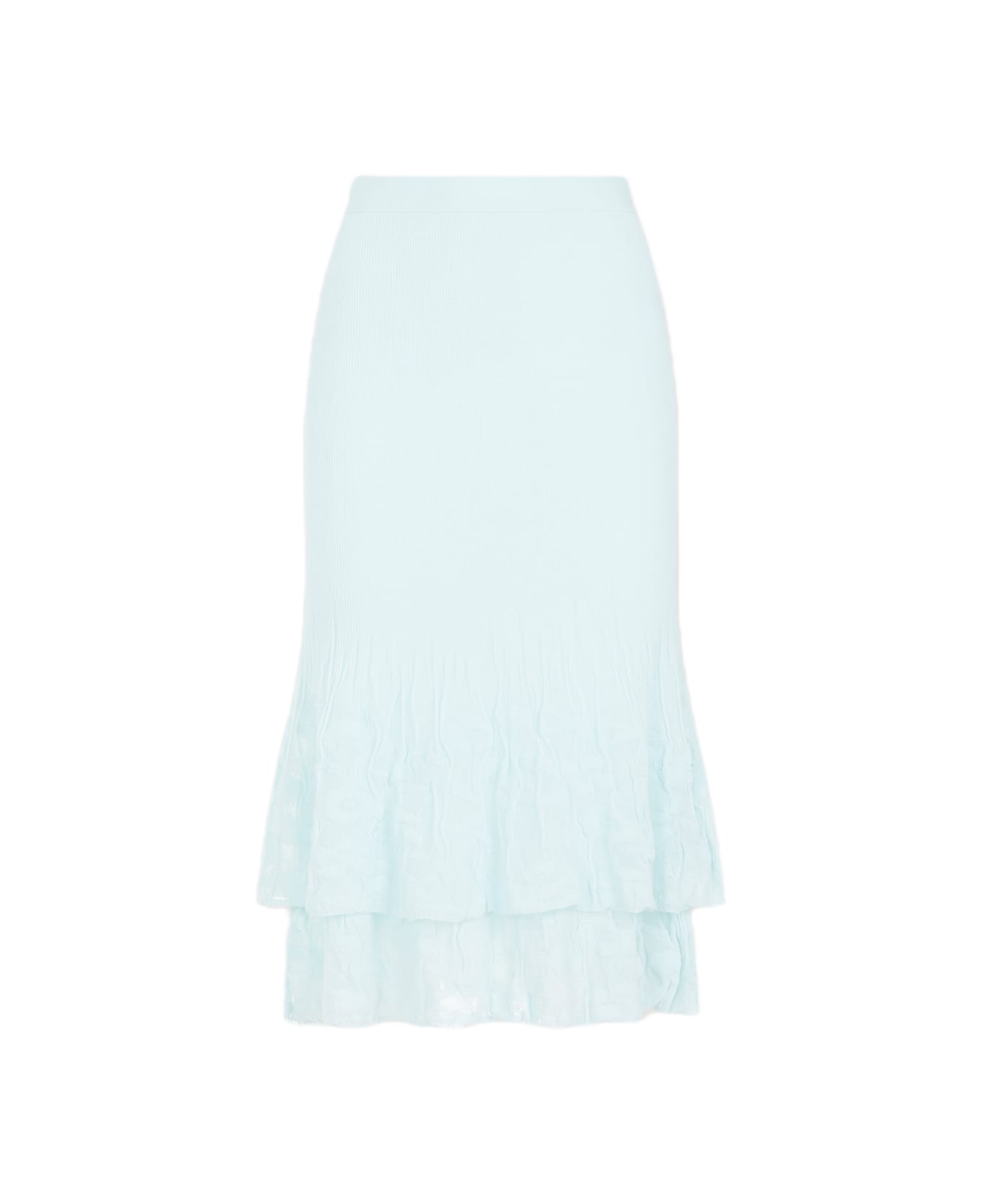 Bottega Veneta Cotton Midi Skirt - Pale Turquoise