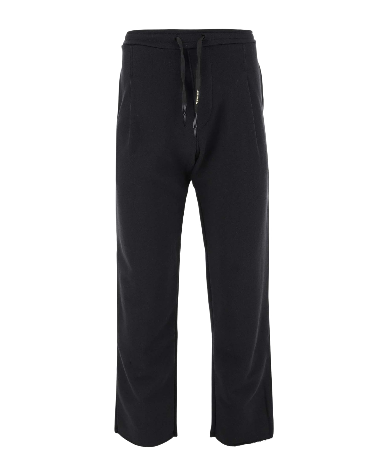 A Paper Kid Cotton Sport Pants With Logo - Nero