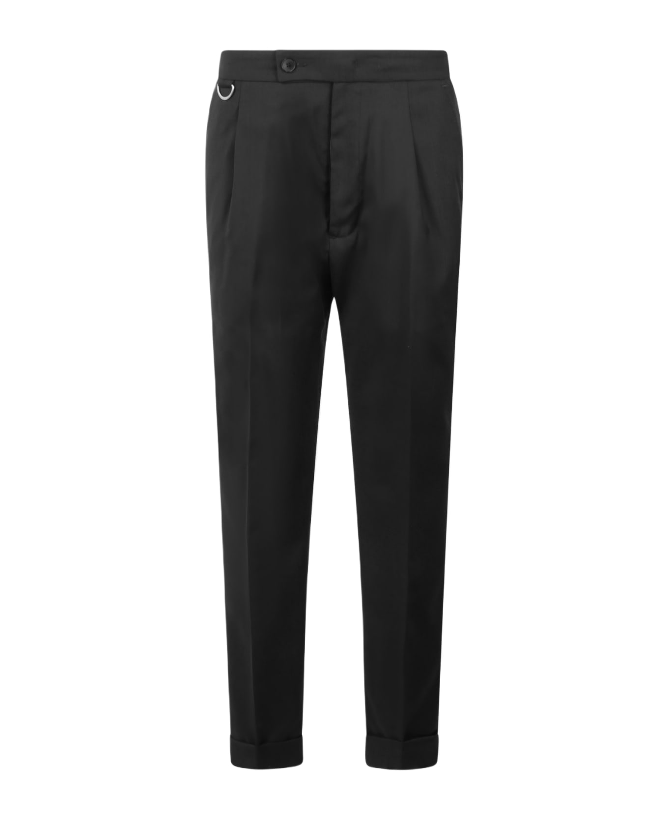 Low Brand Riviera Elastic Tropical Wool Trousers - Black