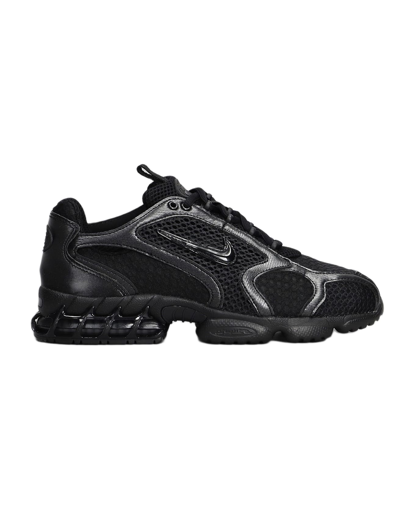 Nike Zoom Spiridon Cage 2 Sneakers In Black Leather And Fabric - black