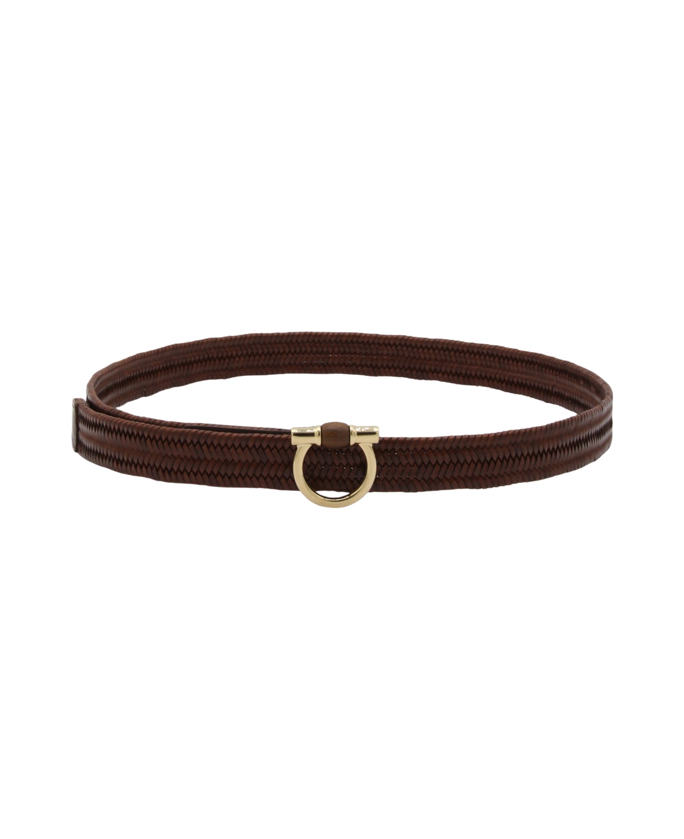 Ferragamo Brown Leather Belt - COCOA BROWN || COCOA BROWN ベルト