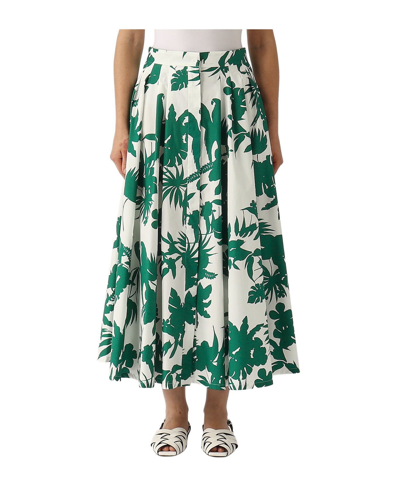 Max Mara Studio Idoneo Skirt - BIANCO-VERDE