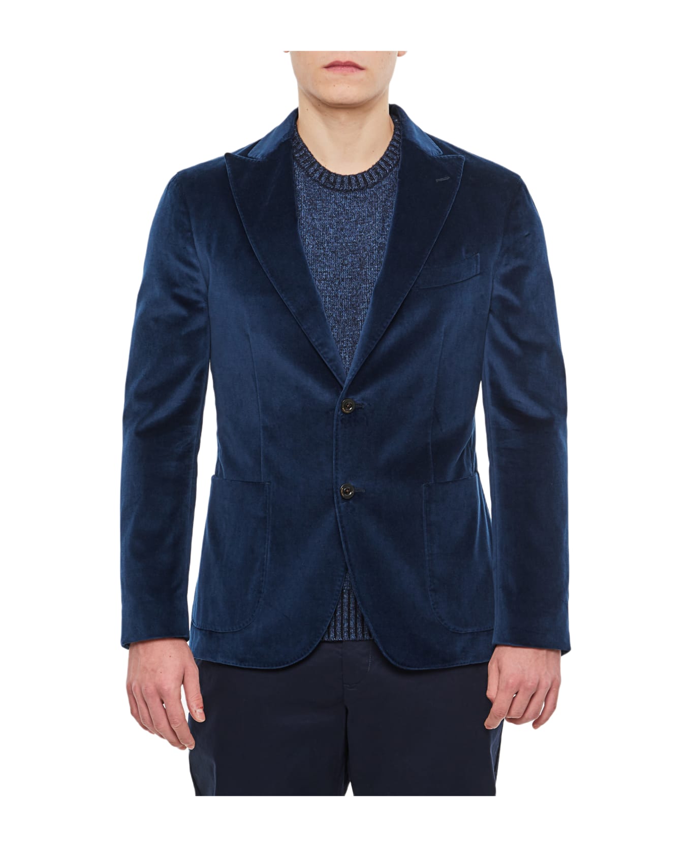 Boglioli Single Breast Velvet K-jacket - Blue ブレザー