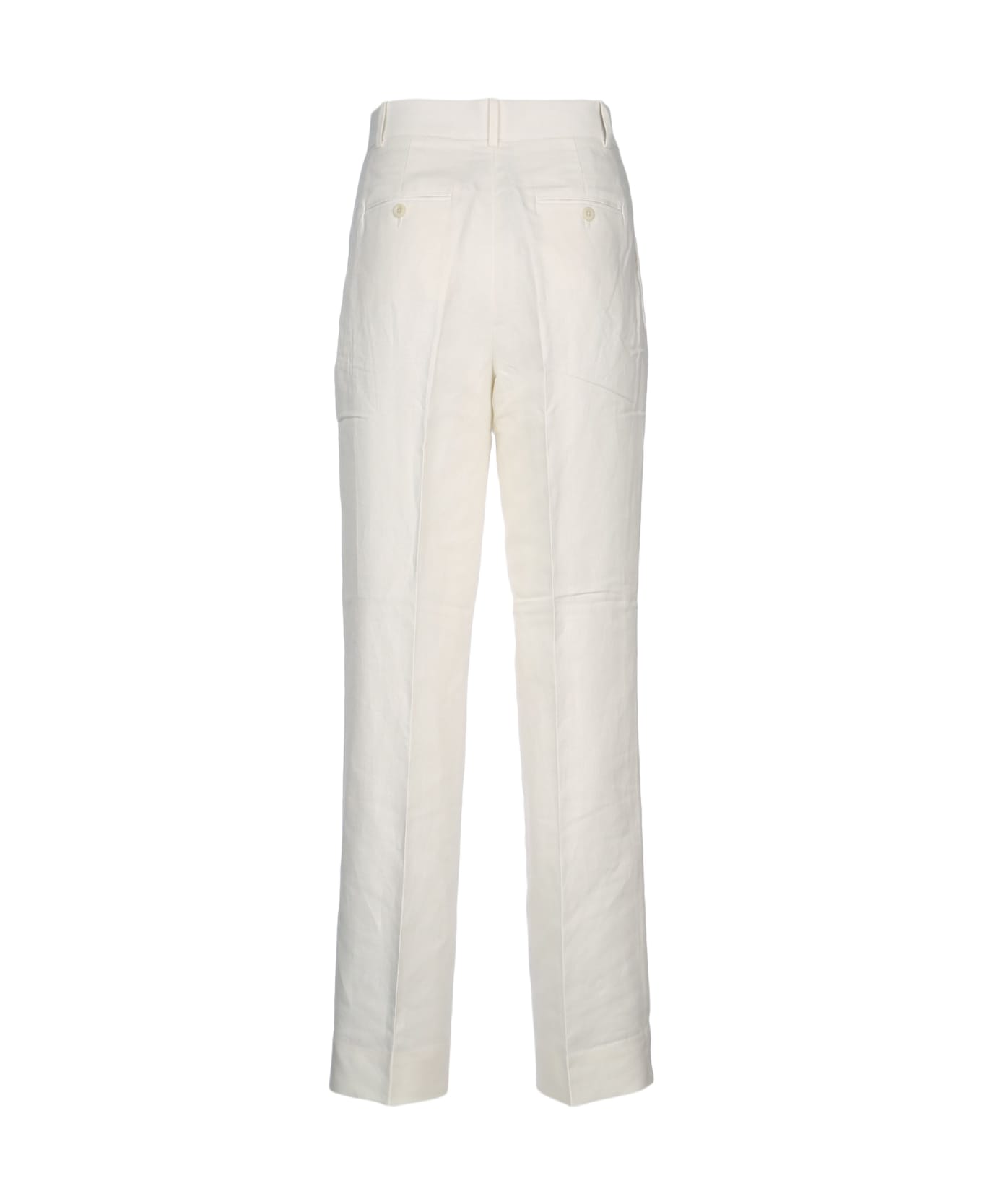 Calvin Klein Structured Linen Pleated Pant - TOFU