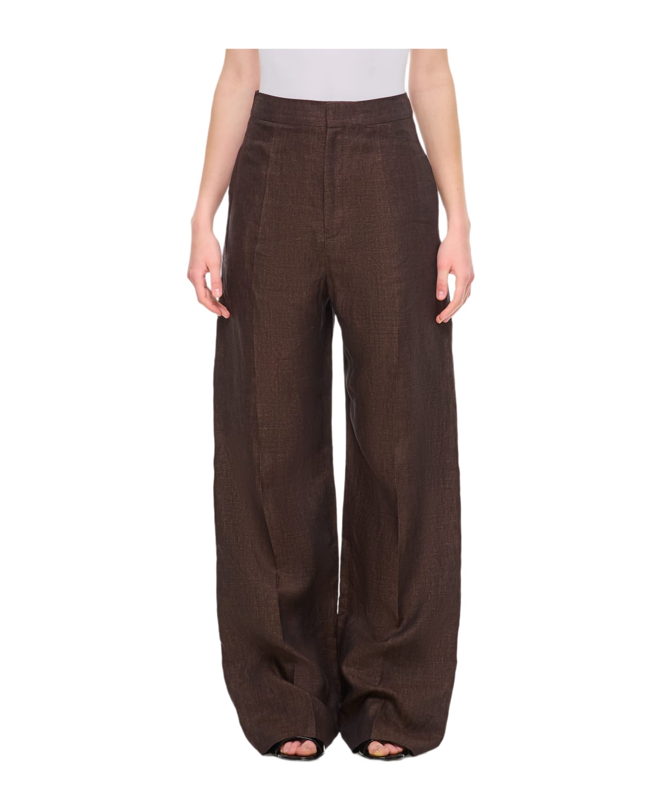 Loewe High Waisted Trousers - Brown