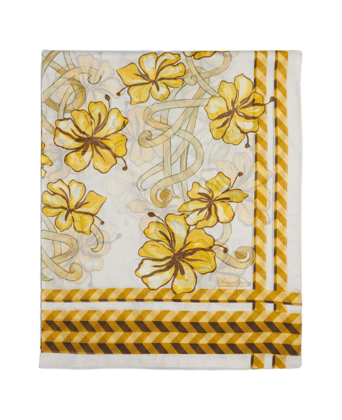 Borsalino Caftano With Flower Motif - Yellow