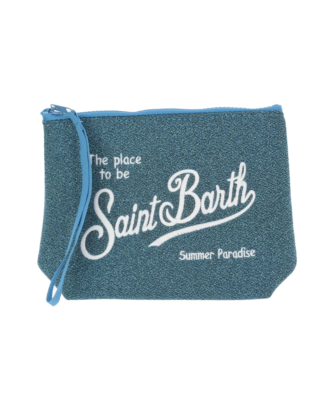 MC2 Saint Barth Scuba Clutch Bag With Logo - Clear Blue