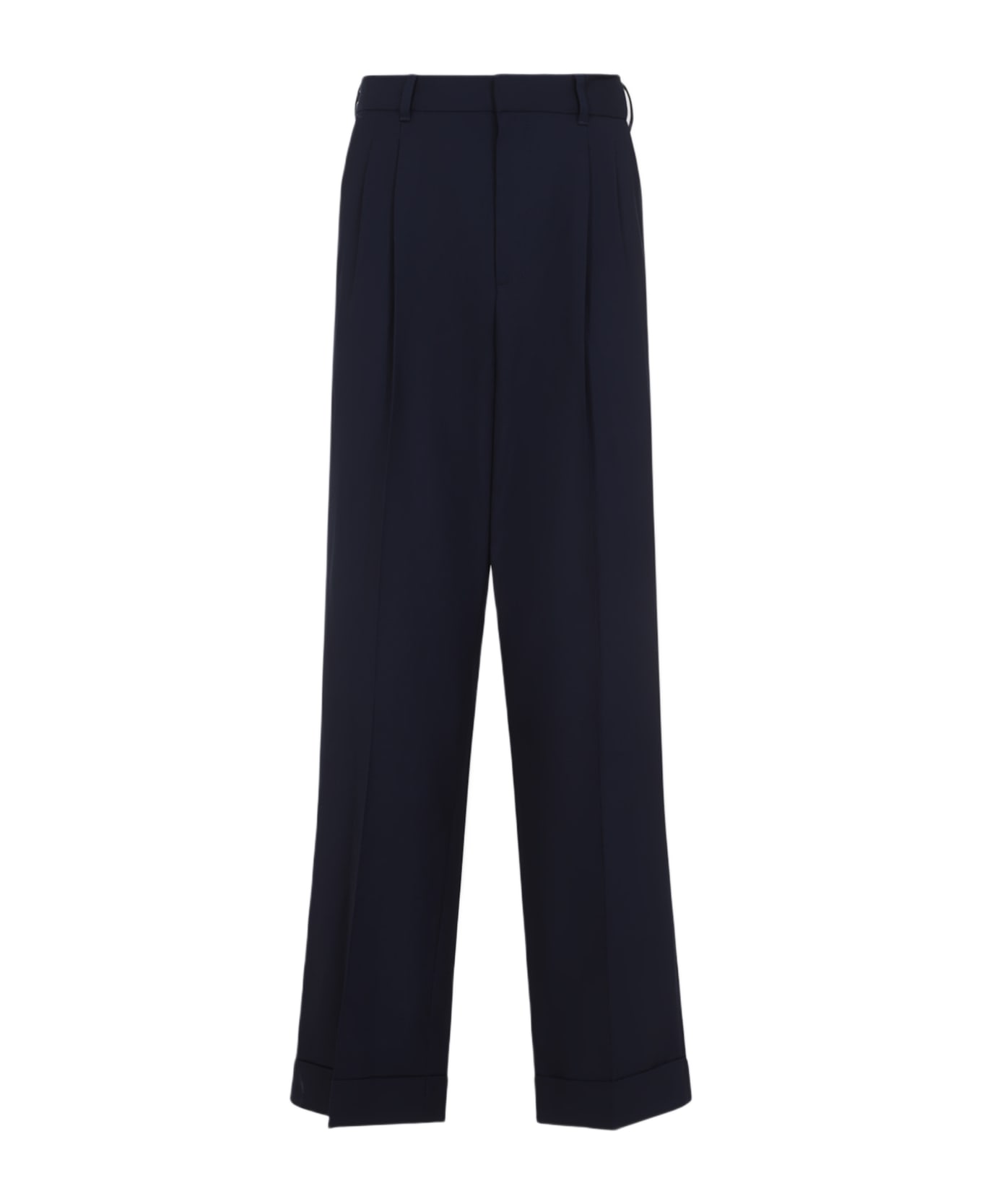 Casablanca Tailored Pleated Trousers - Navy