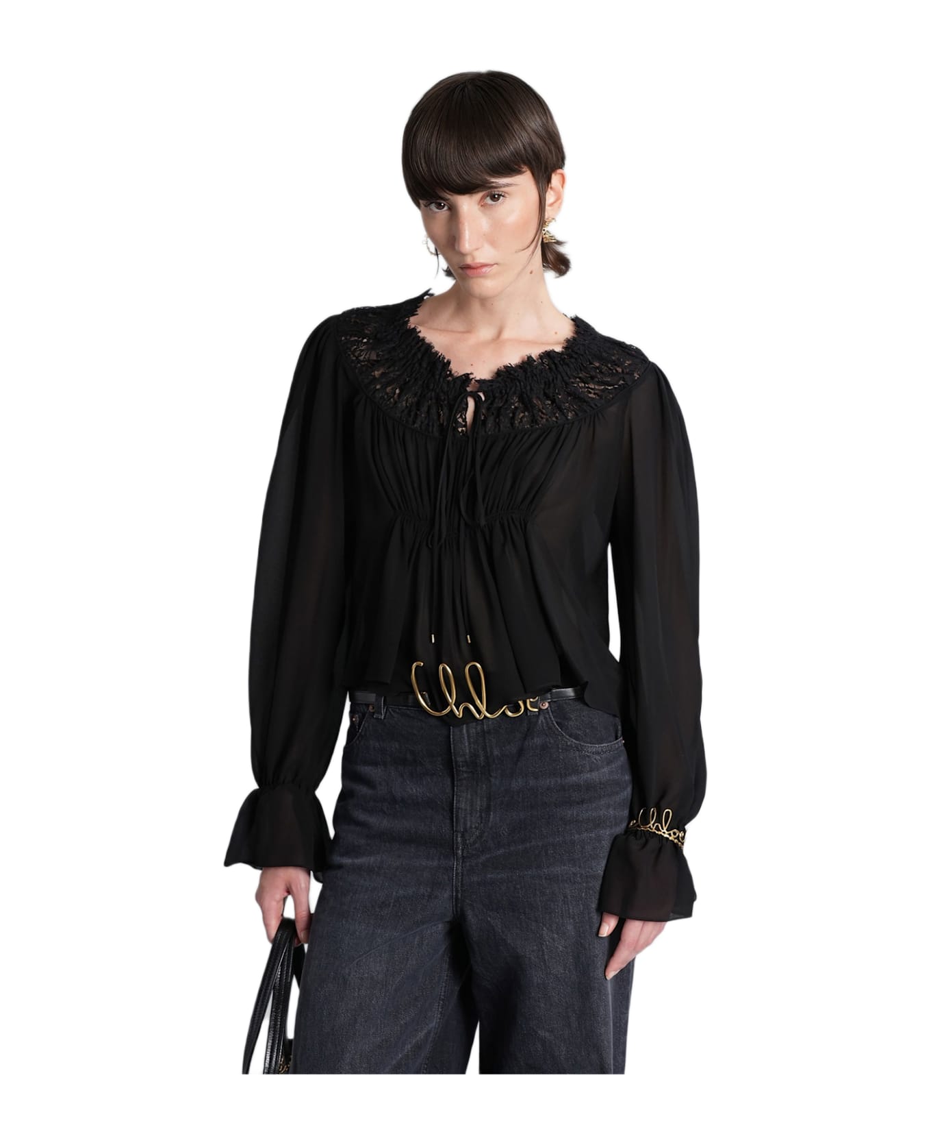 Chloé Blouse In Black Silk - black