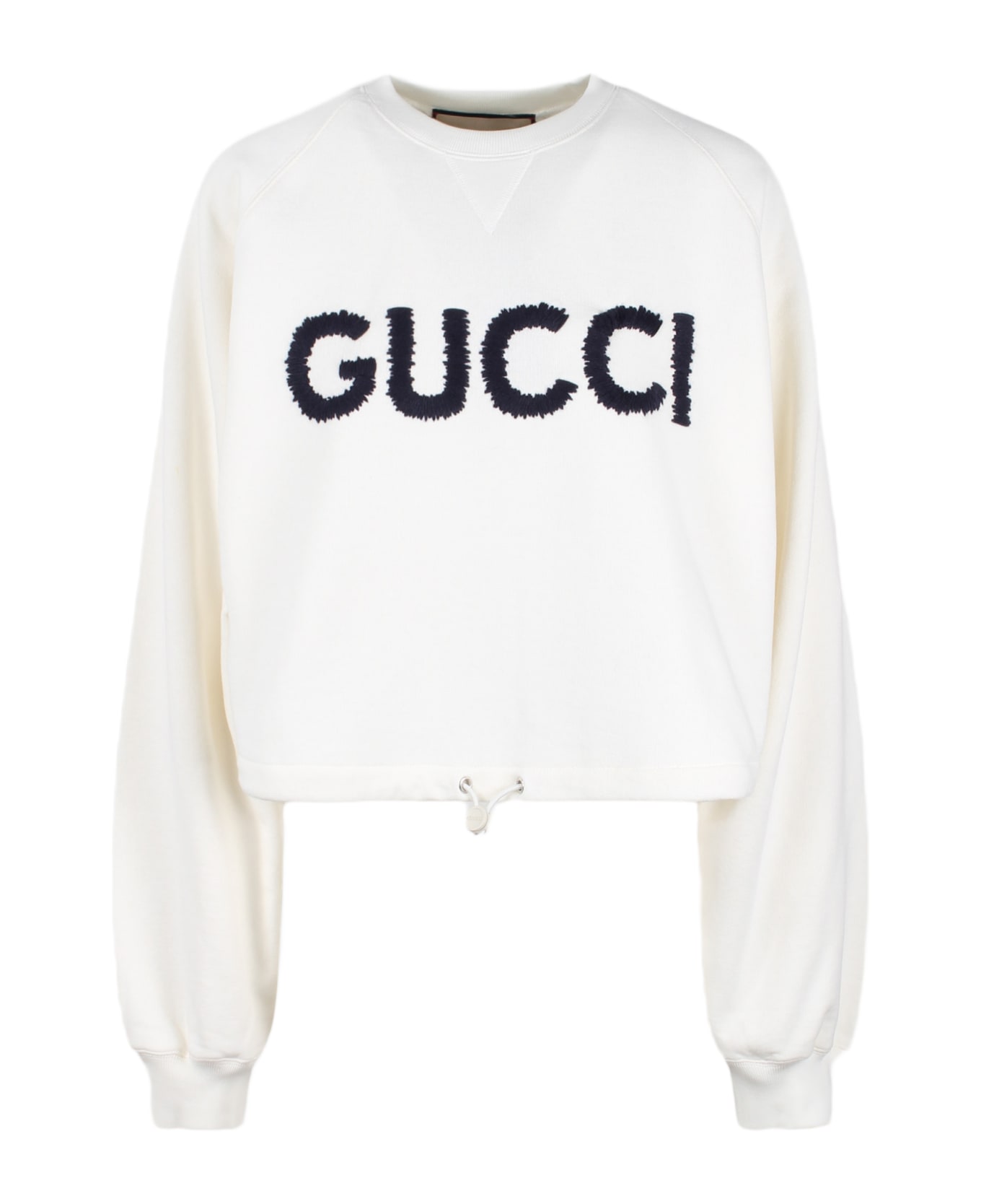 Gucci Cotton Jersey Drawstring Sweatshirt - White フリース