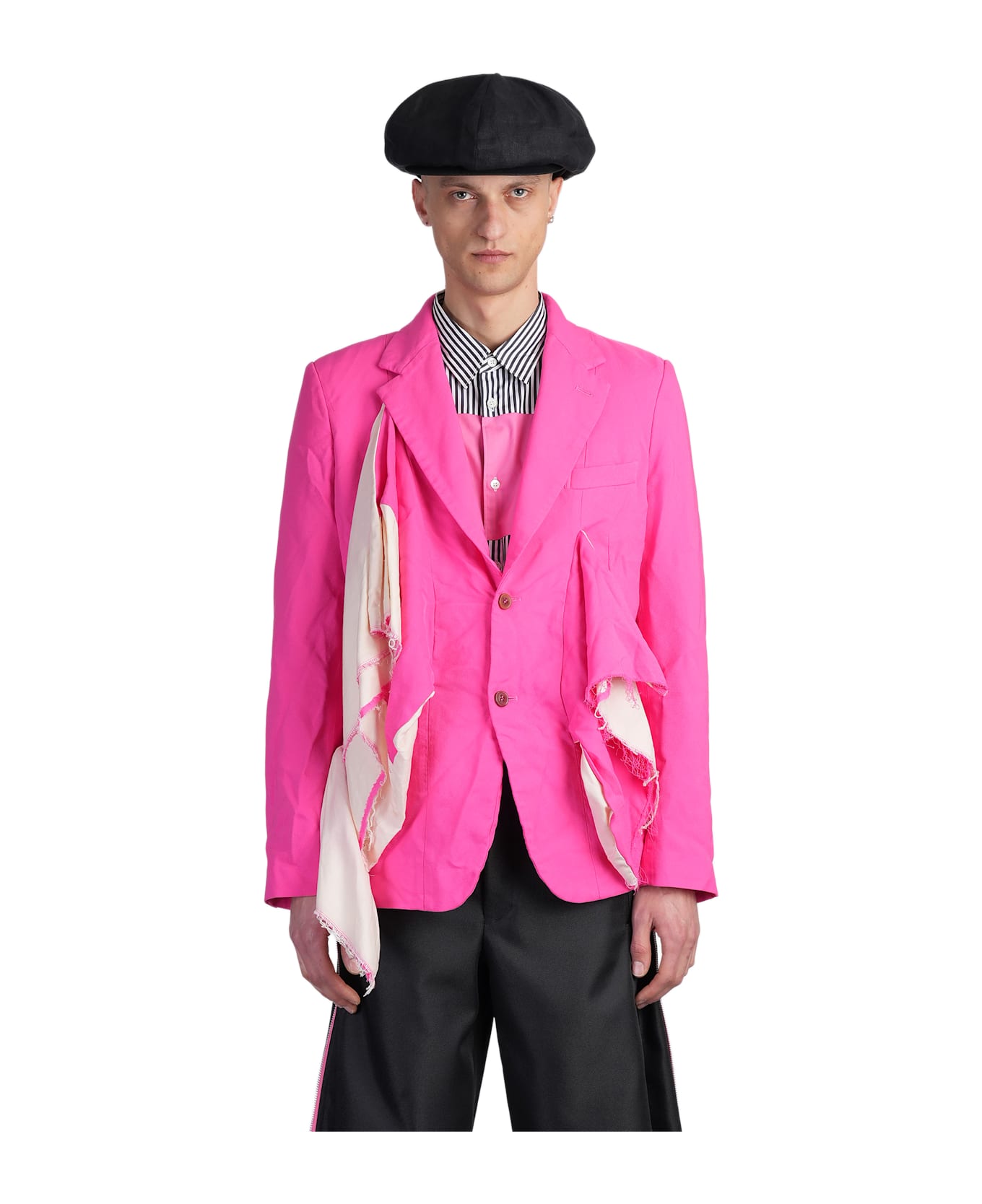 Comme Des Garçons Homme Plus Blazer In Rose-pink Polyester - rose-pink