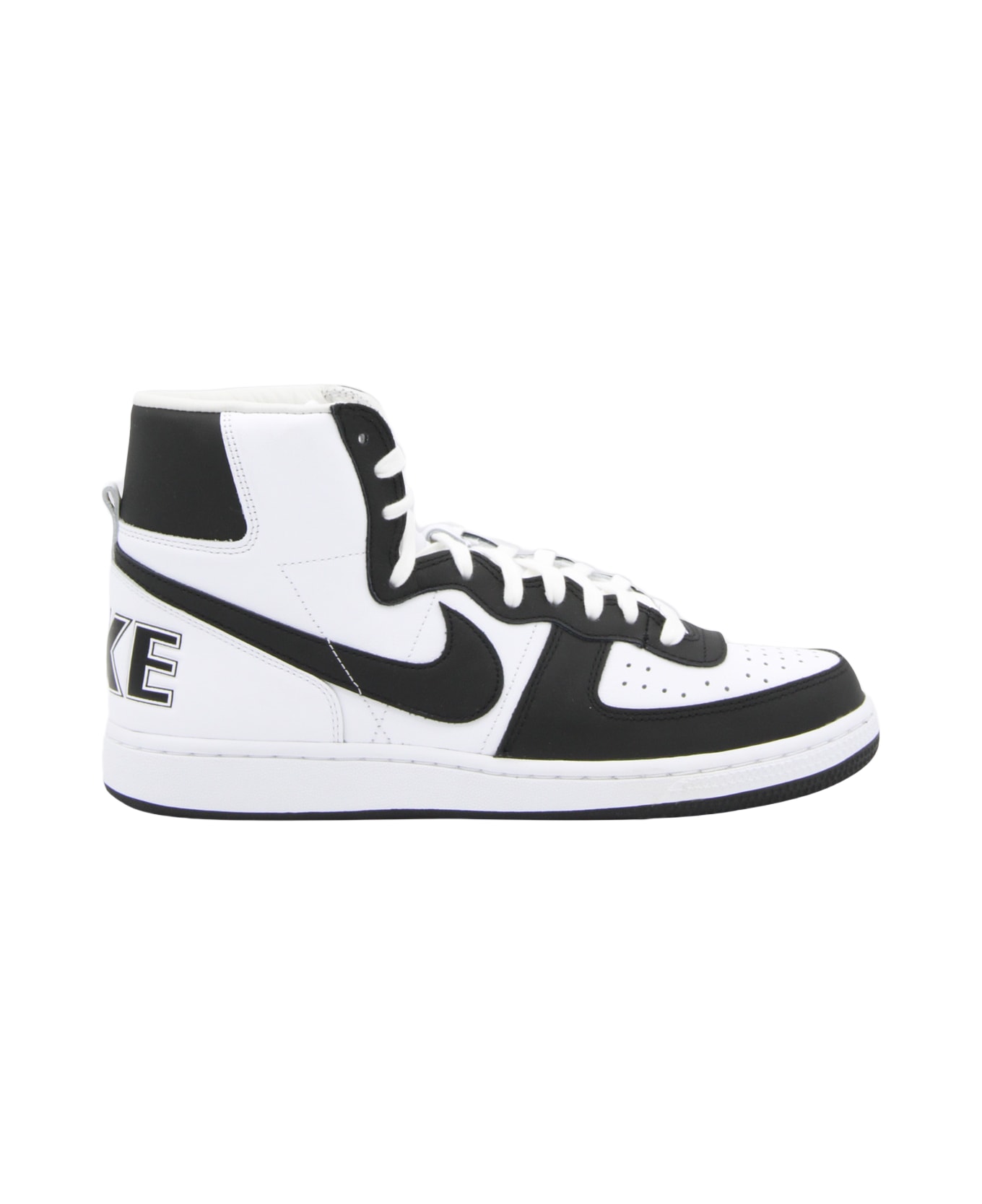 Comme des Garçons White And Black Leather Sneakers - Black