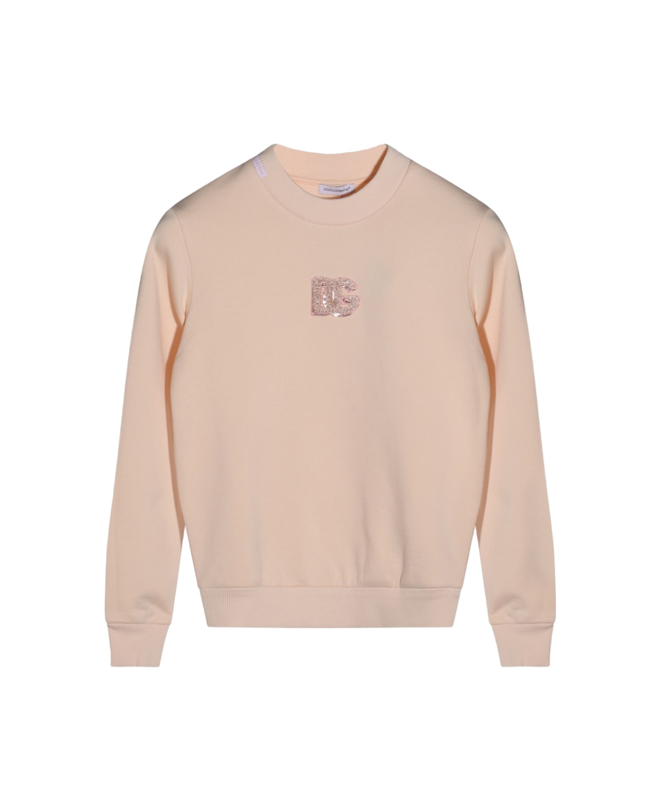 Dolce 
Gabbana Light Pink Cotton Sweatshirt - Rosa Pallido