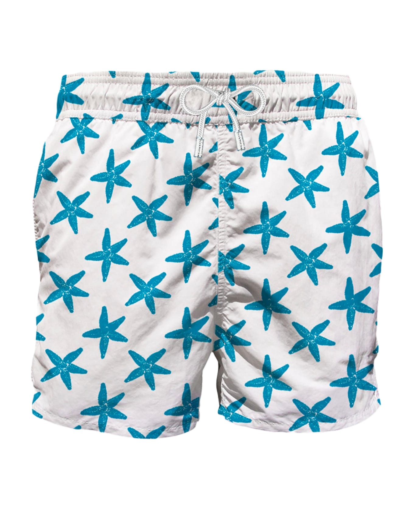 MC2 Saint Barth Man Swim Shorts With Seastar Flocked Print - BLUE スイムトランクス