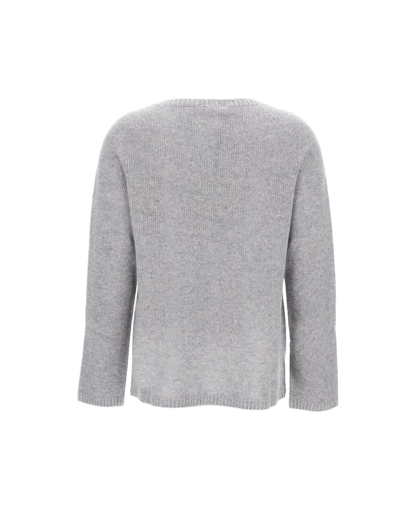 'S Max Mara Crew Neck Cashmere Blend Pullover - Grey