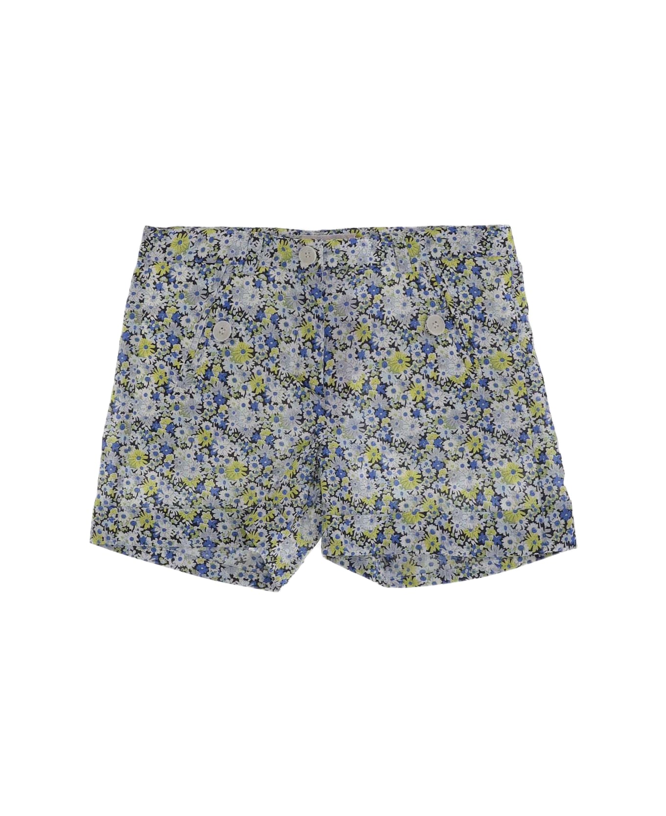 Bonpoint Cotton Short Pants With Floral Pattern - Red