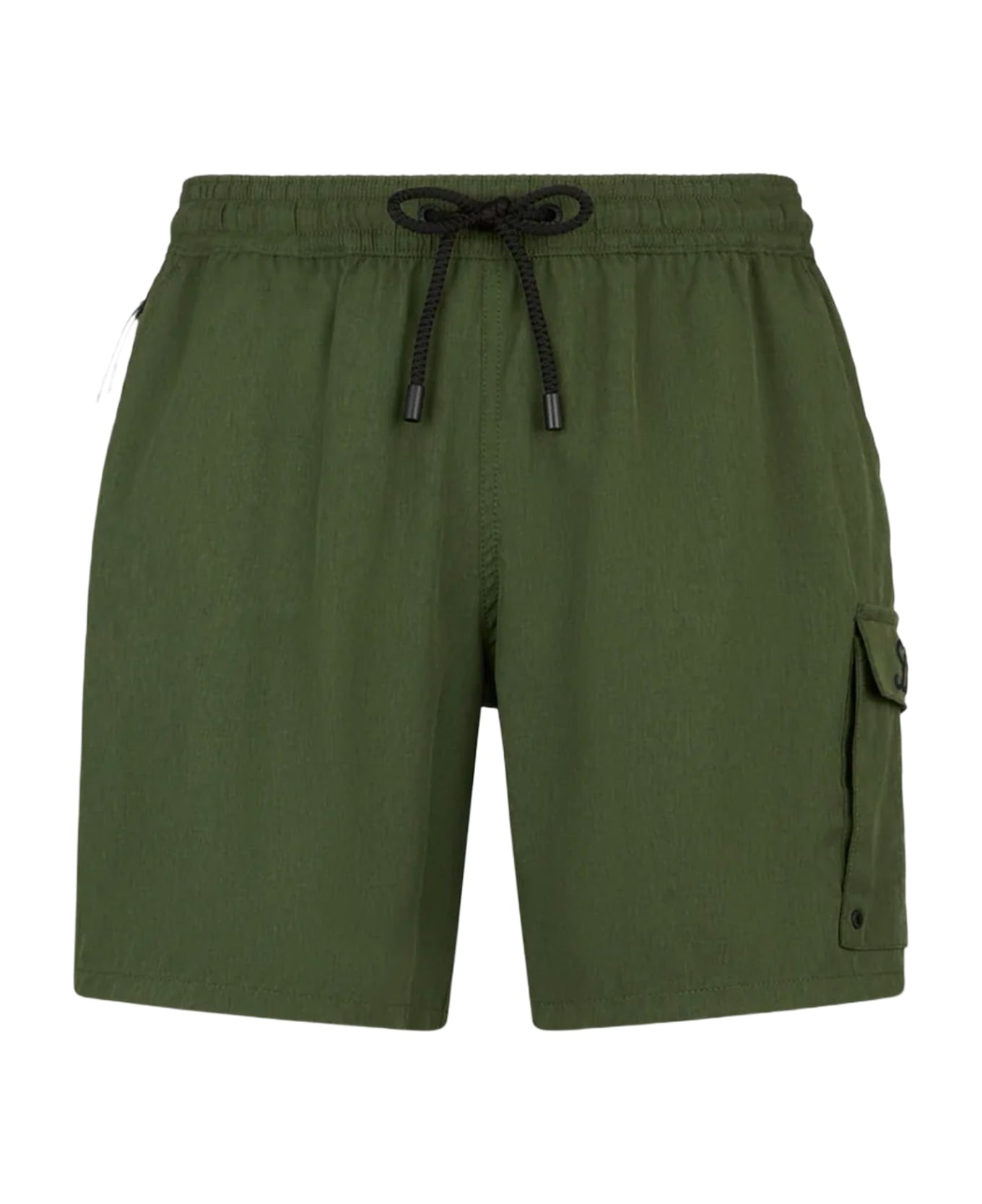 MC2 Saint Barth Man Military Green Comfort And Stretch Swim Shorts - GREEN