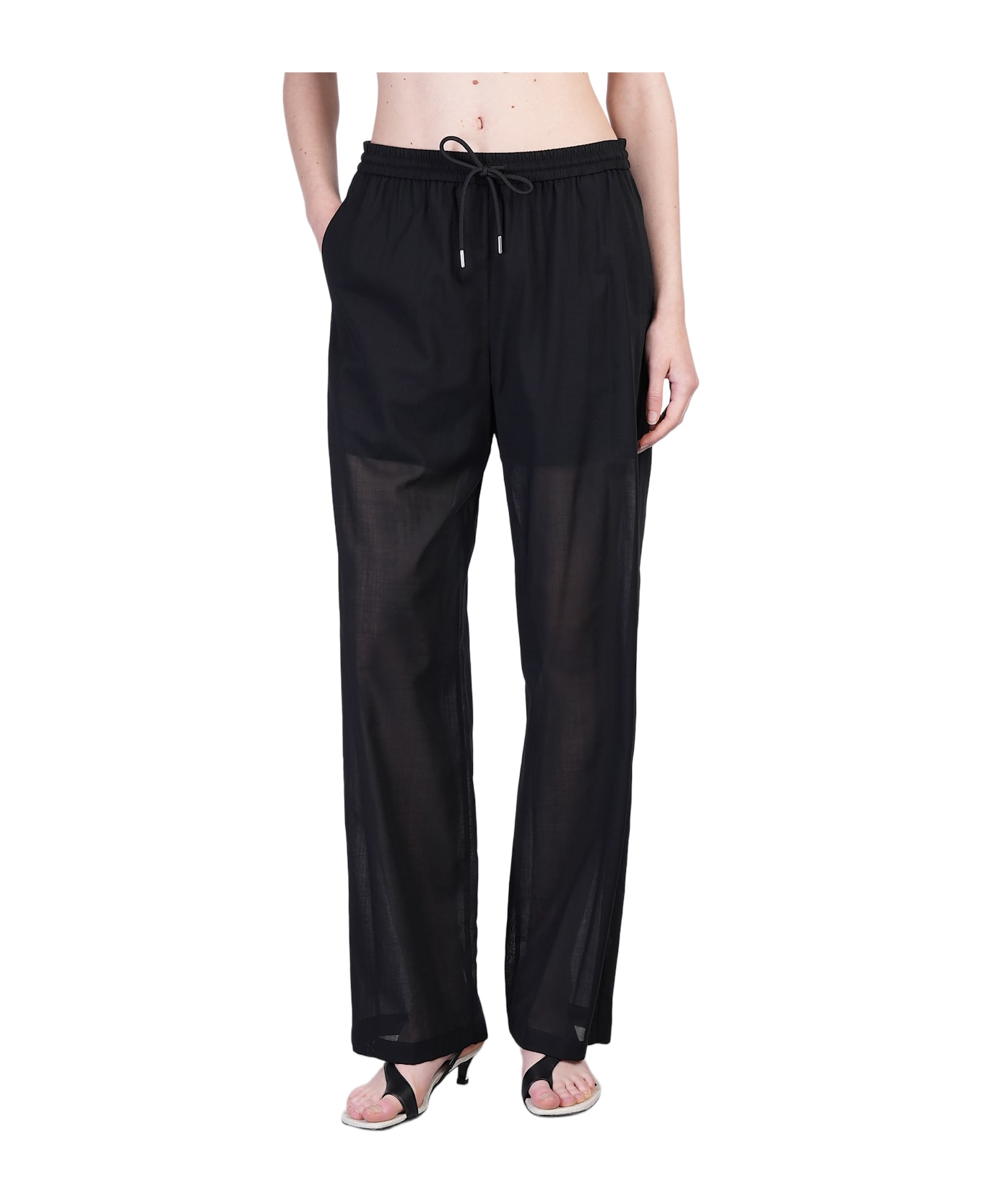 Theory Pants In Black Wool - black