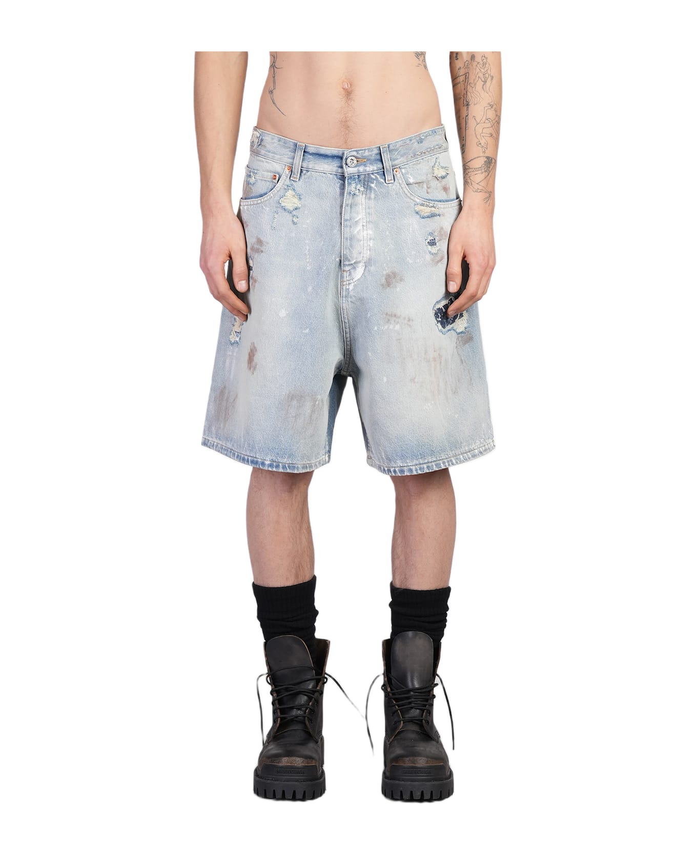 VETEMENTS Shorts In Blue Denim - blue