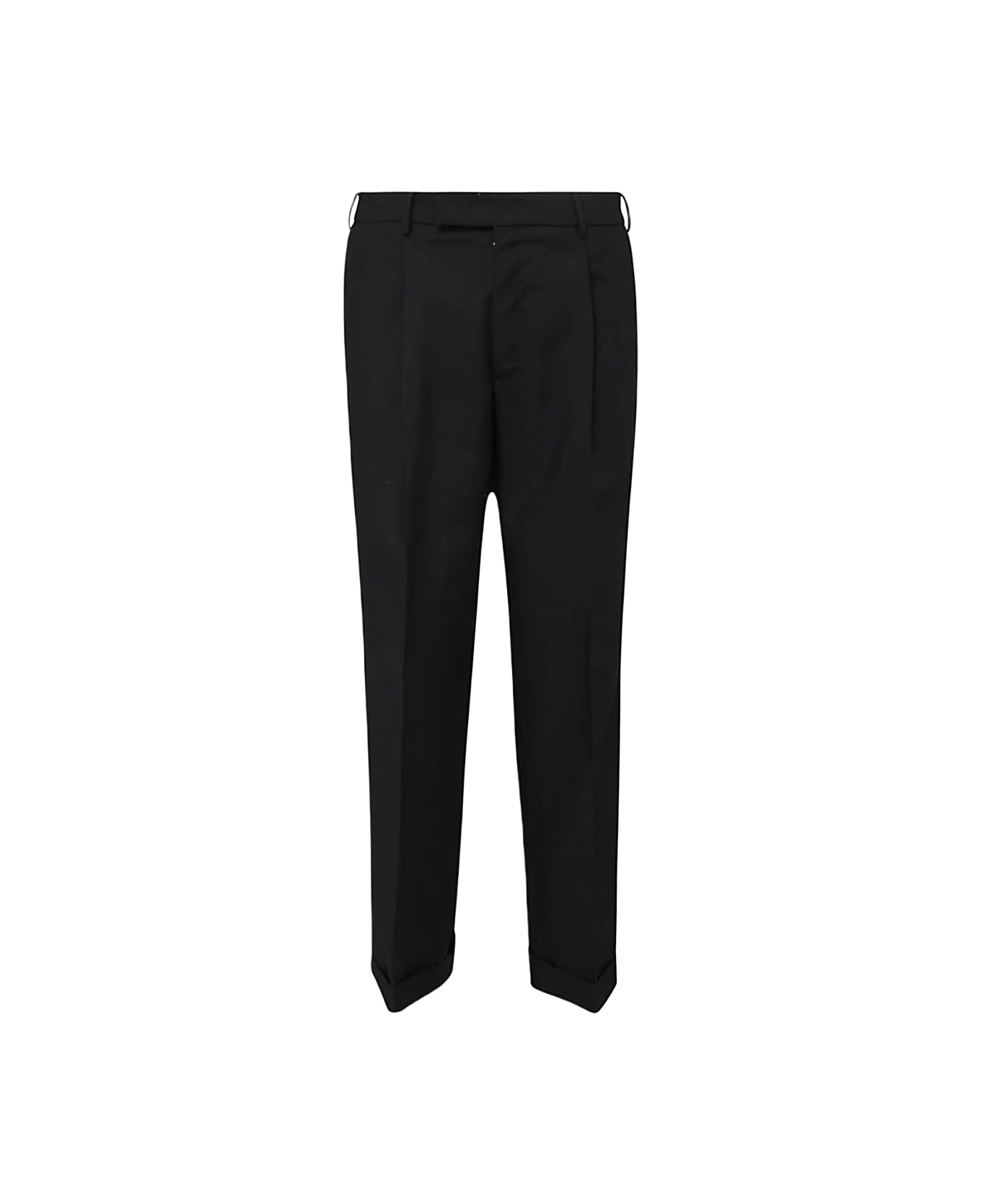 PT Torino Black Cotton Pants - Black