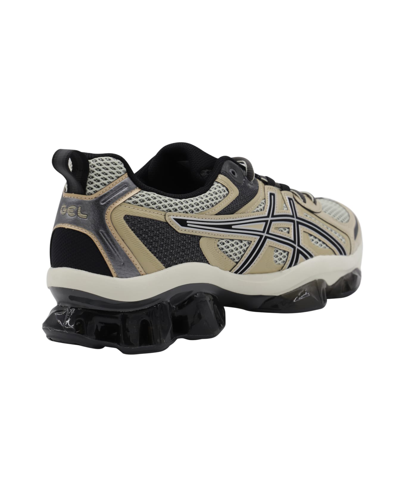 Asics Black And Sand Gel Quantum Kinetic Sneakers - Red