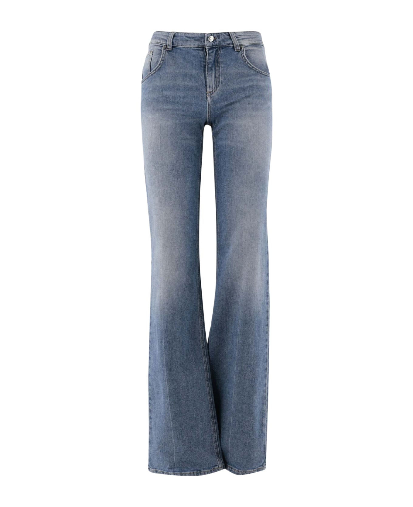 Blumarine Flared Jeans In Stretch Cotton Denim - Denim