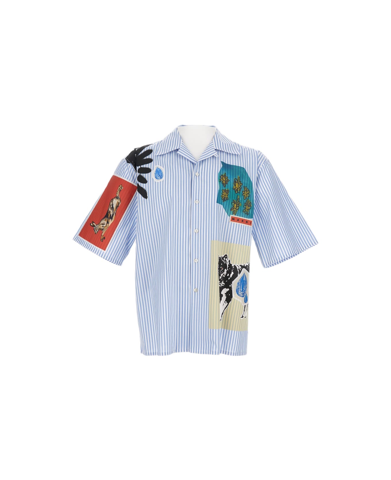 Marni Short-sleeved Bowling Shirt - IRISBLUE