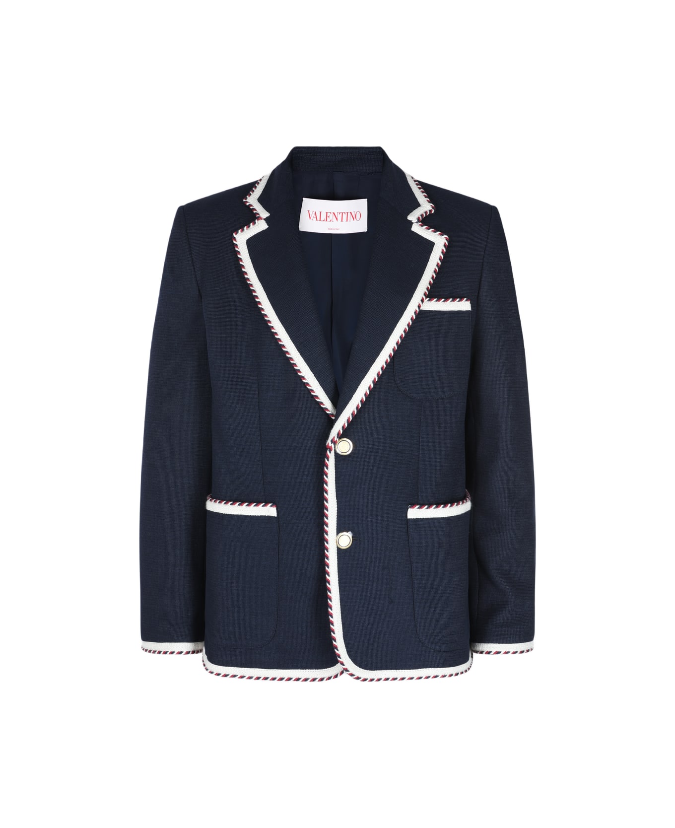 Valentino Navy Cotton Blazer - Blue