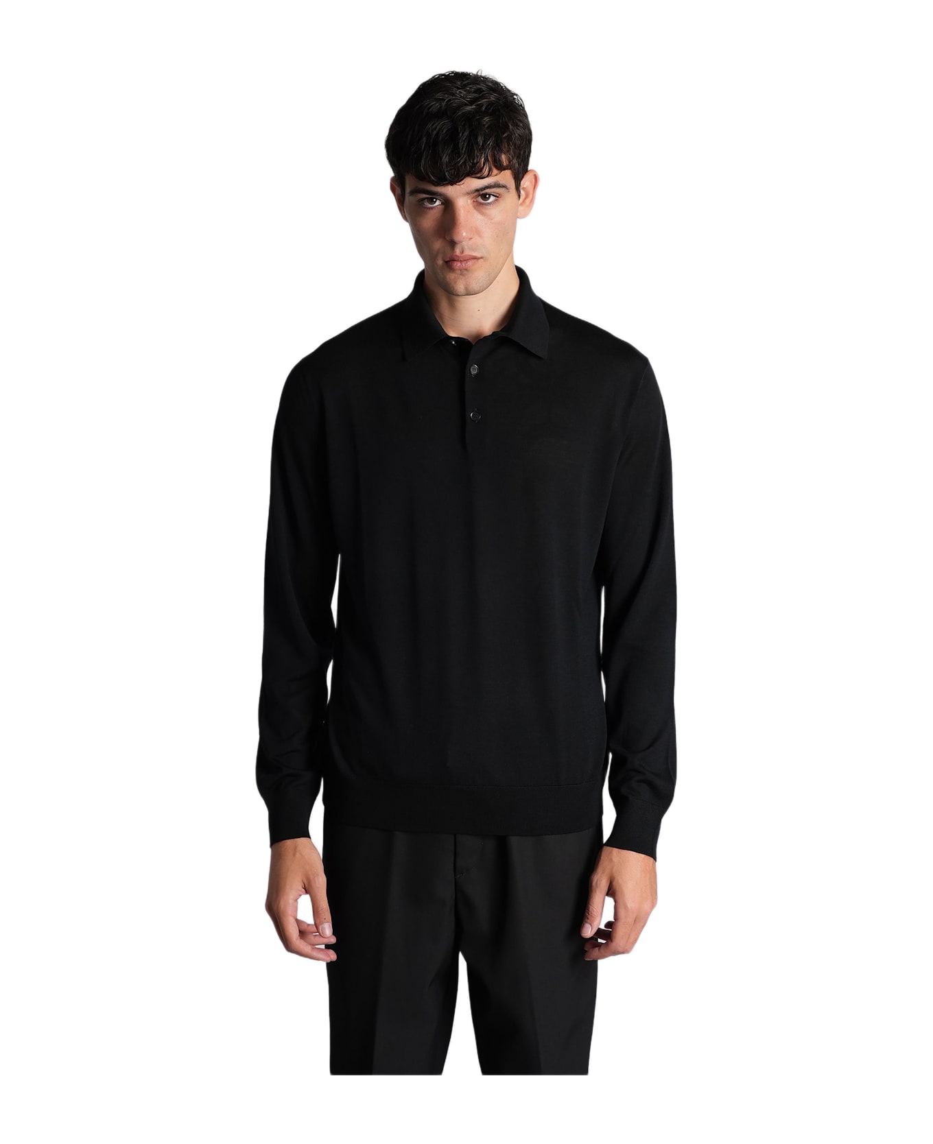 Zegna Polo In Black Wool - black