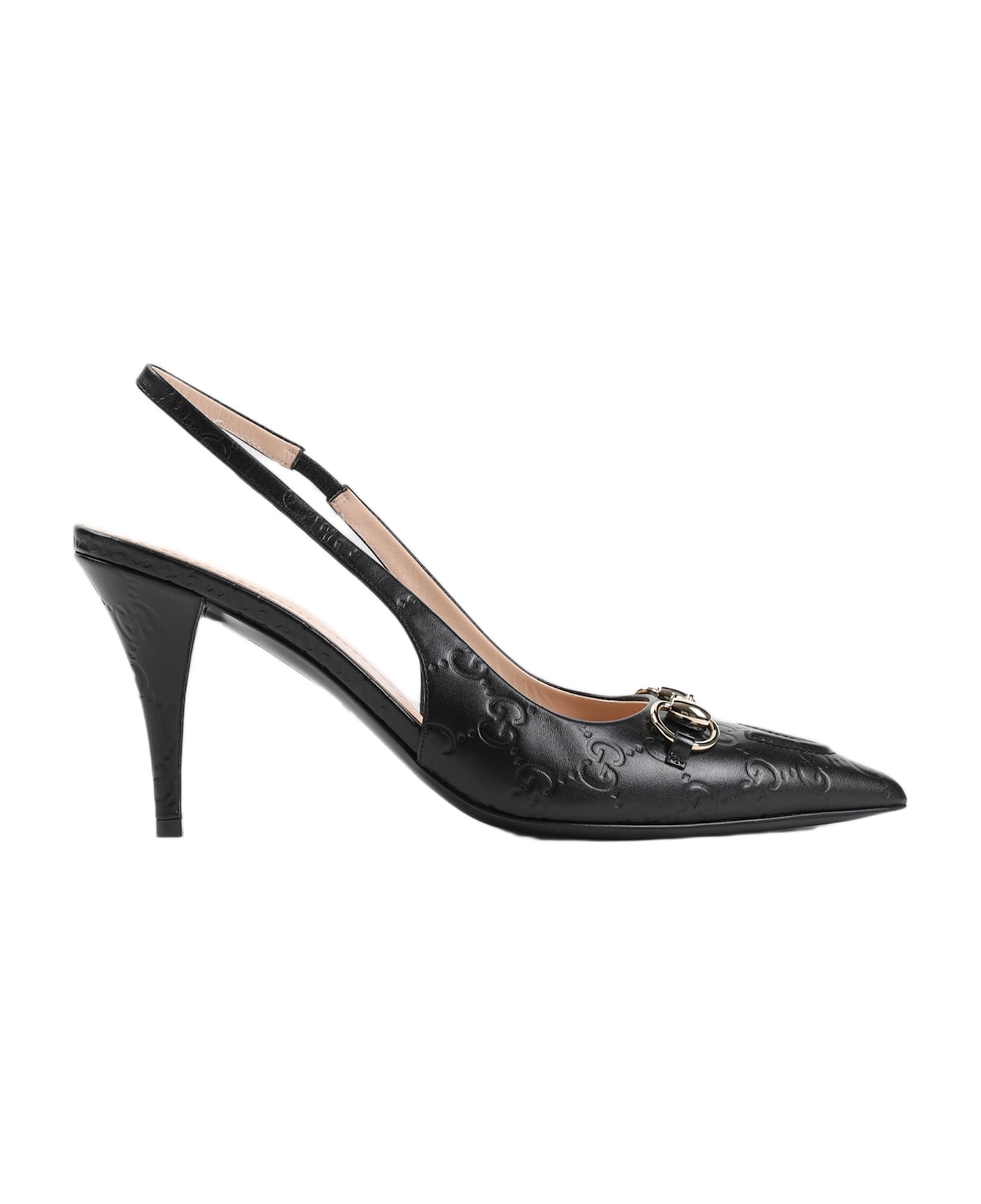 Gucci Black Leather Slingback - Nero