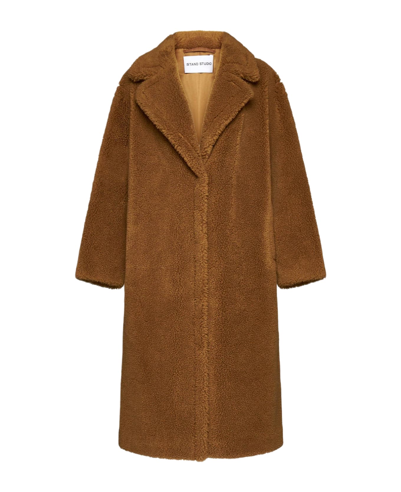 STAND STUDIO Maria Faux Shearling Coat - Caramel