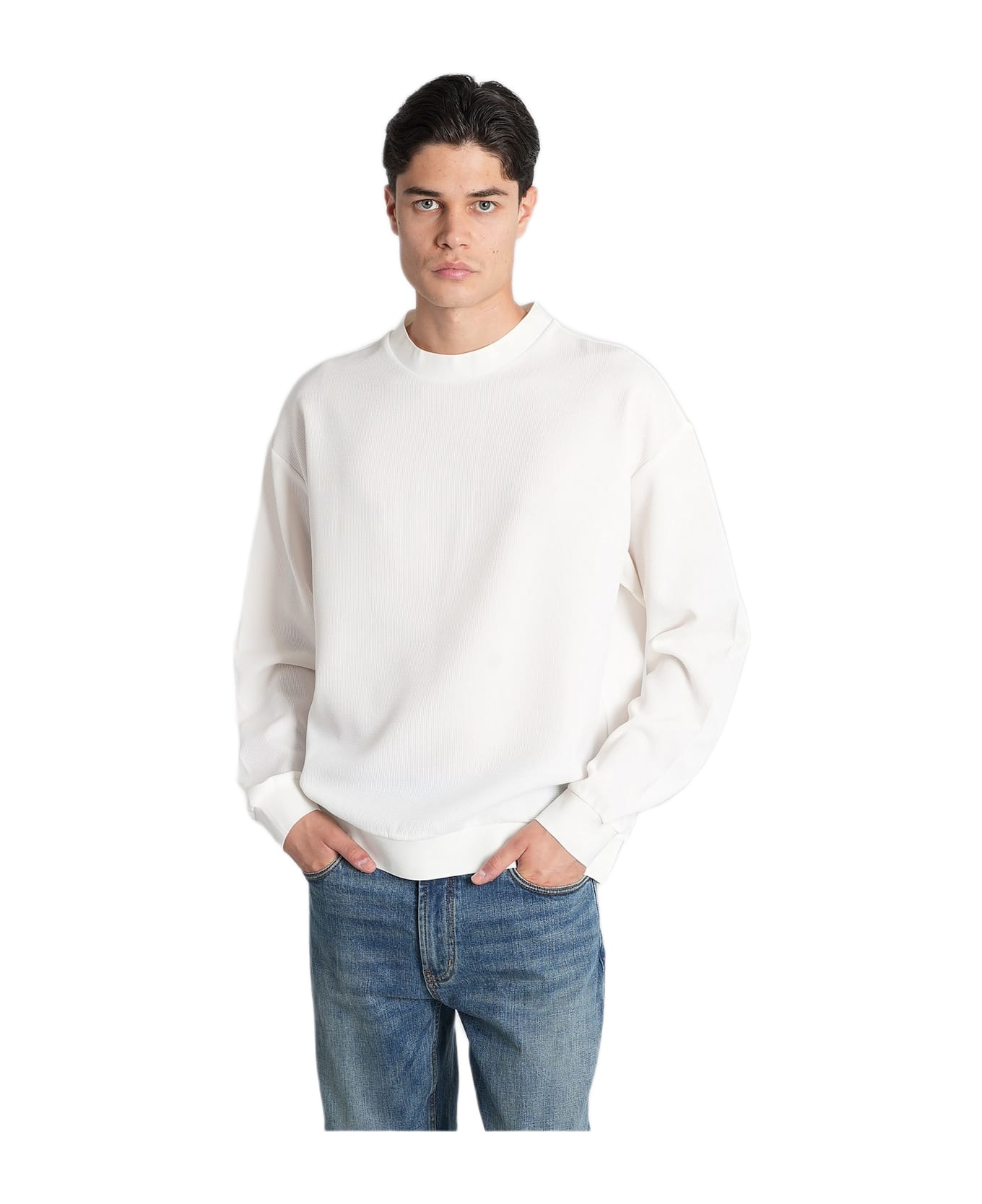 Emporio Armani Sweatshirt In White Polyester - white