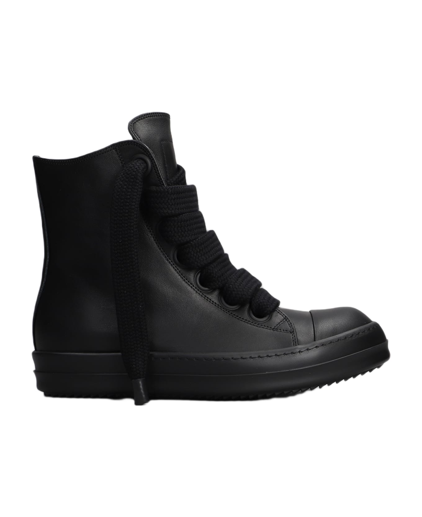 Rick Owens Sneaker Sneakers In Black Leather - Black
