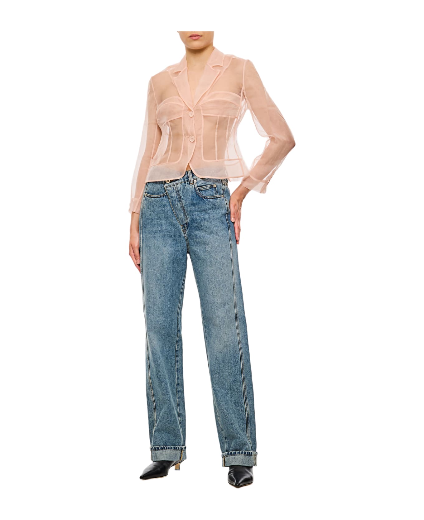Simone Rocha Fitted Bust Detail Jacket - Pink
