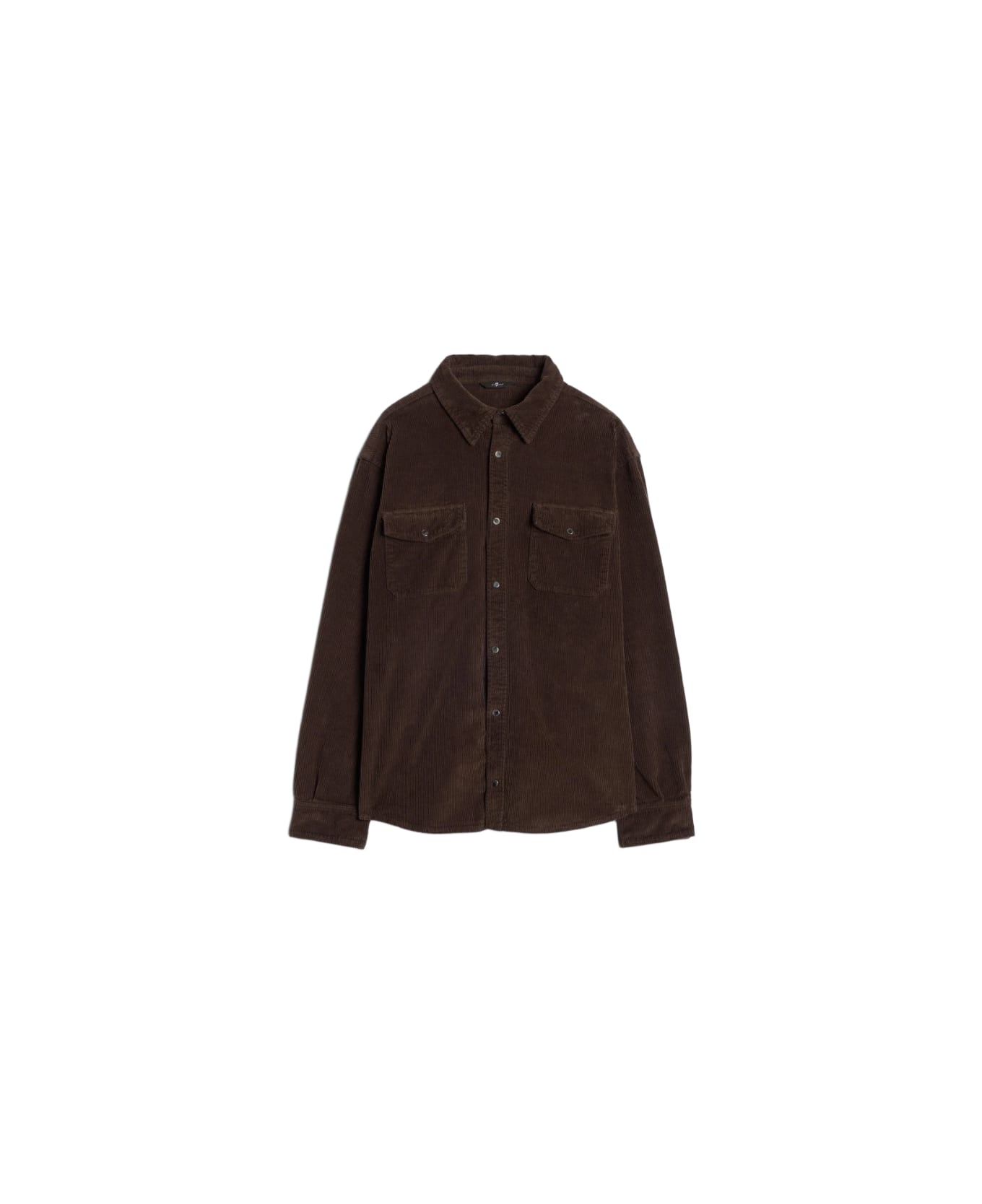7 For All Mankind Overshirt Corduroy Coffee Bean - Brown