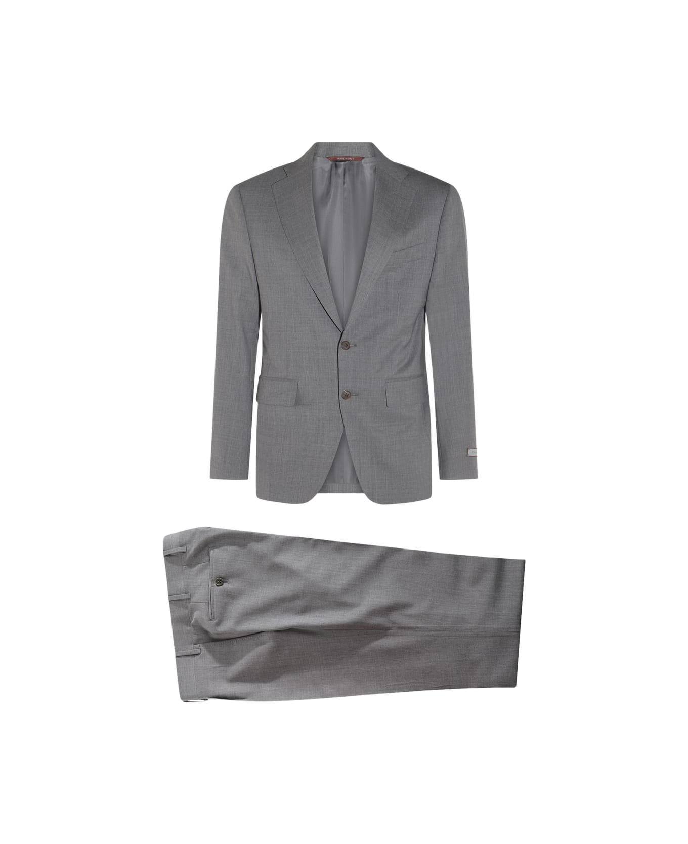 Canali Grey Wool Suits - Grey