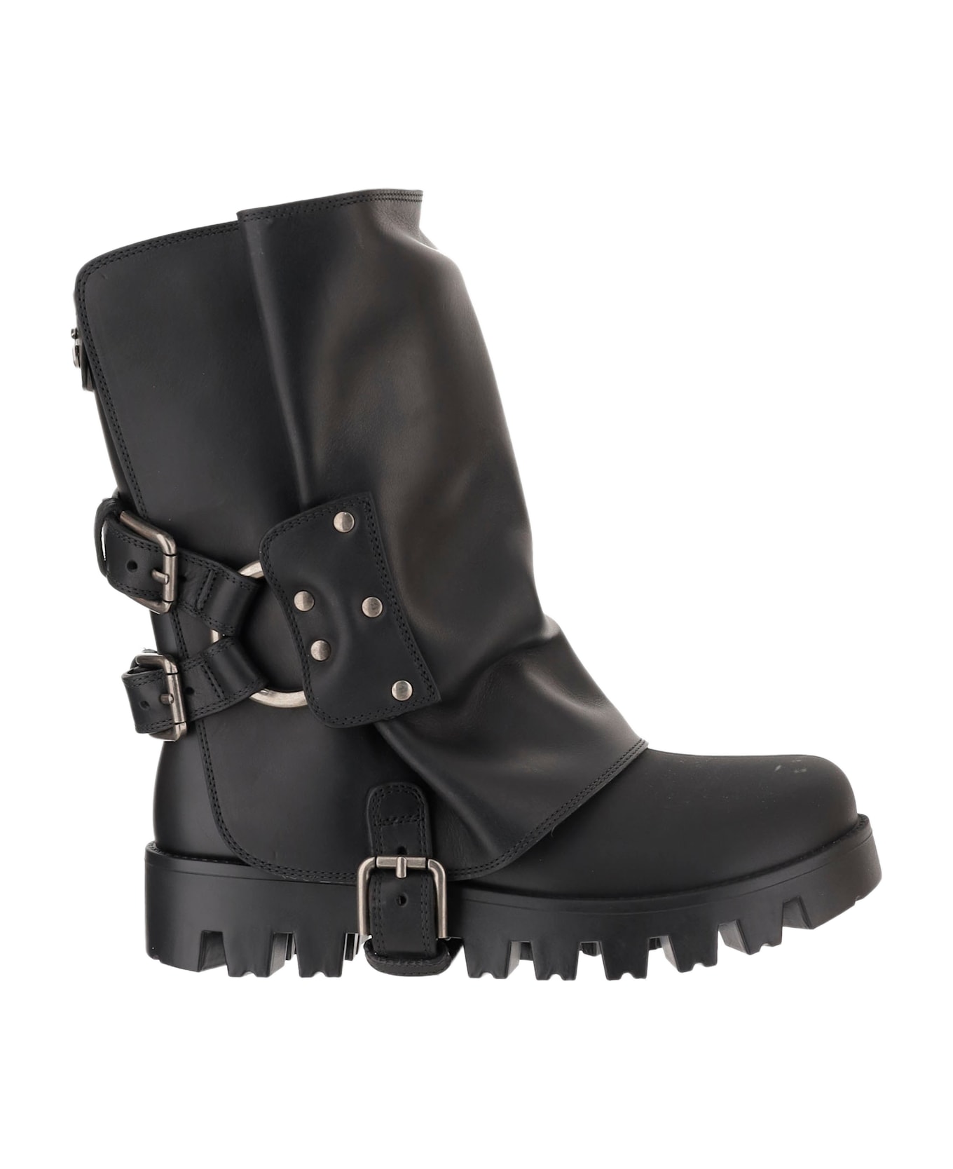 Dolce 
Gabbana Rubber And Leather Boots - Black