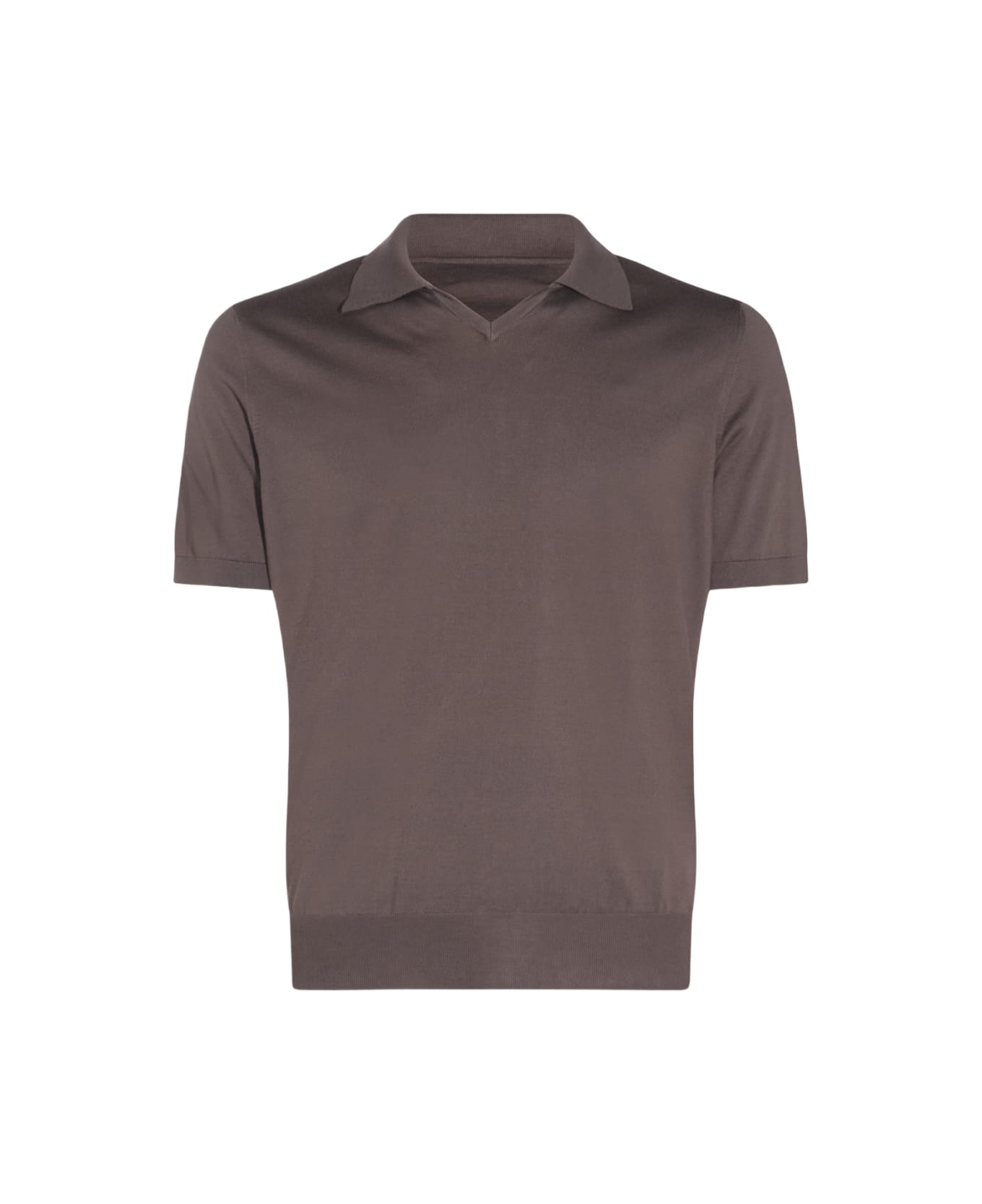 Brunello Cucinelli Coffee Brown Cotton Polo Shirt - Brown