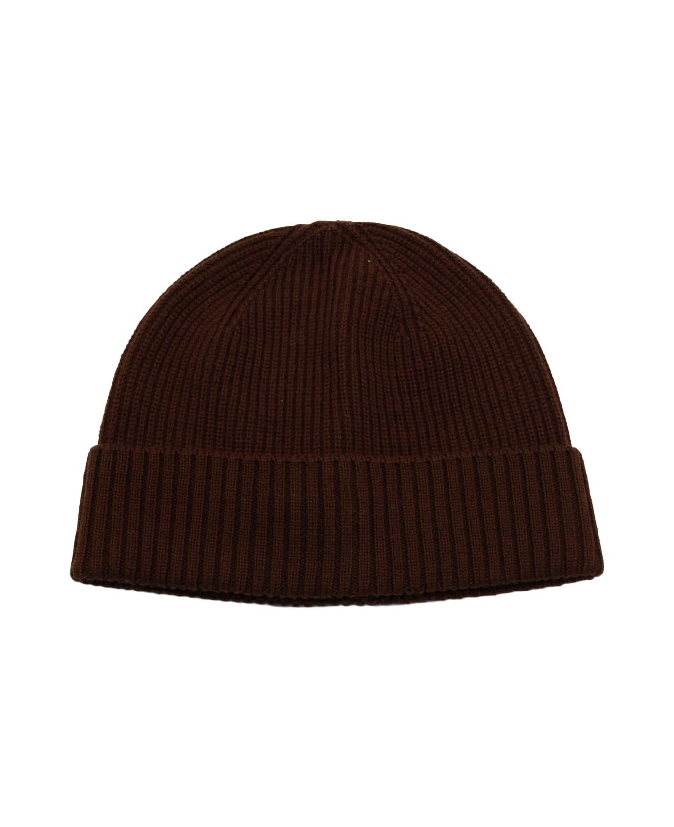 Seven Gauge Brown Wool Beanie - Brown