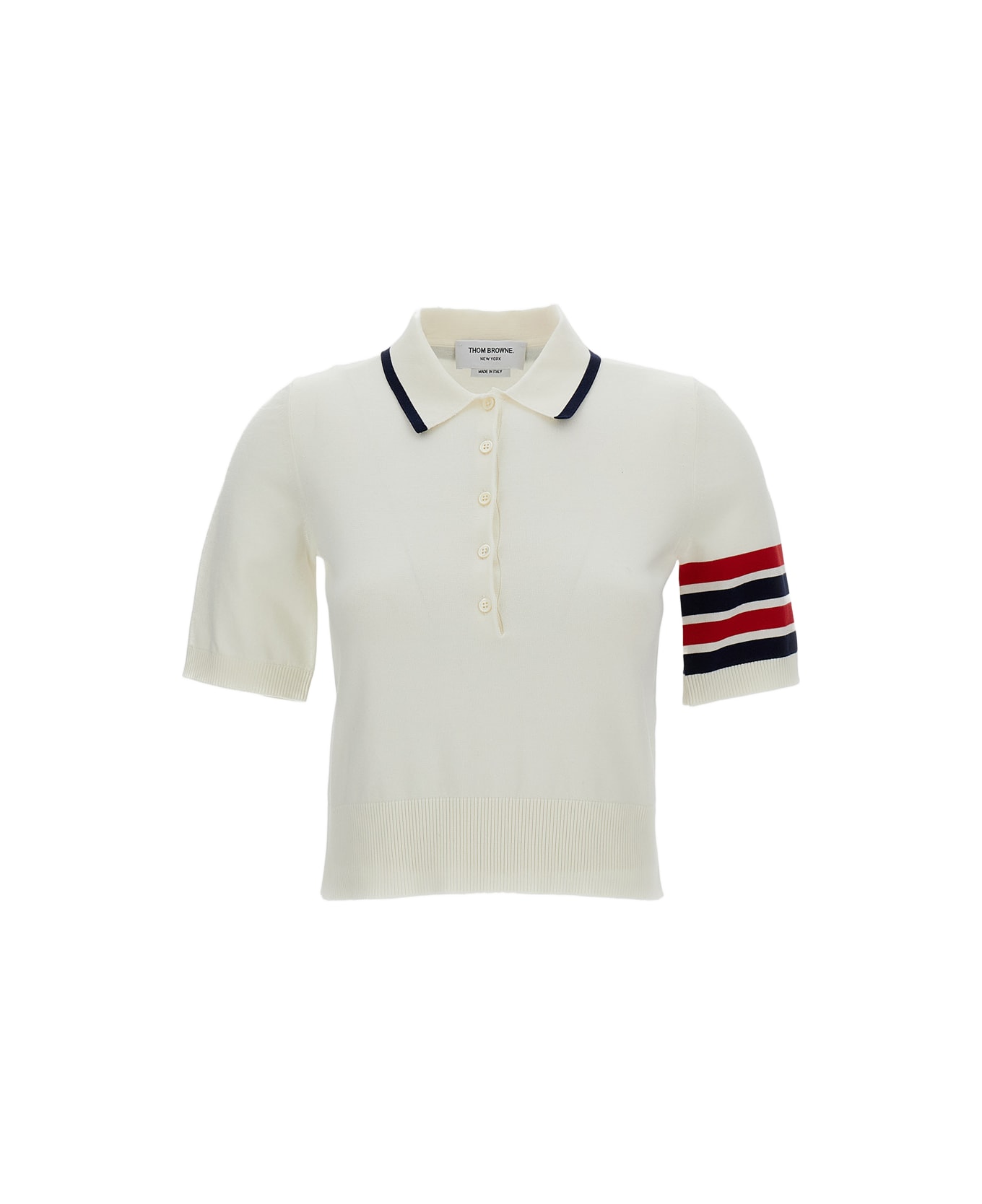 Thom Browne Jersey Stitch Hector Polo - White